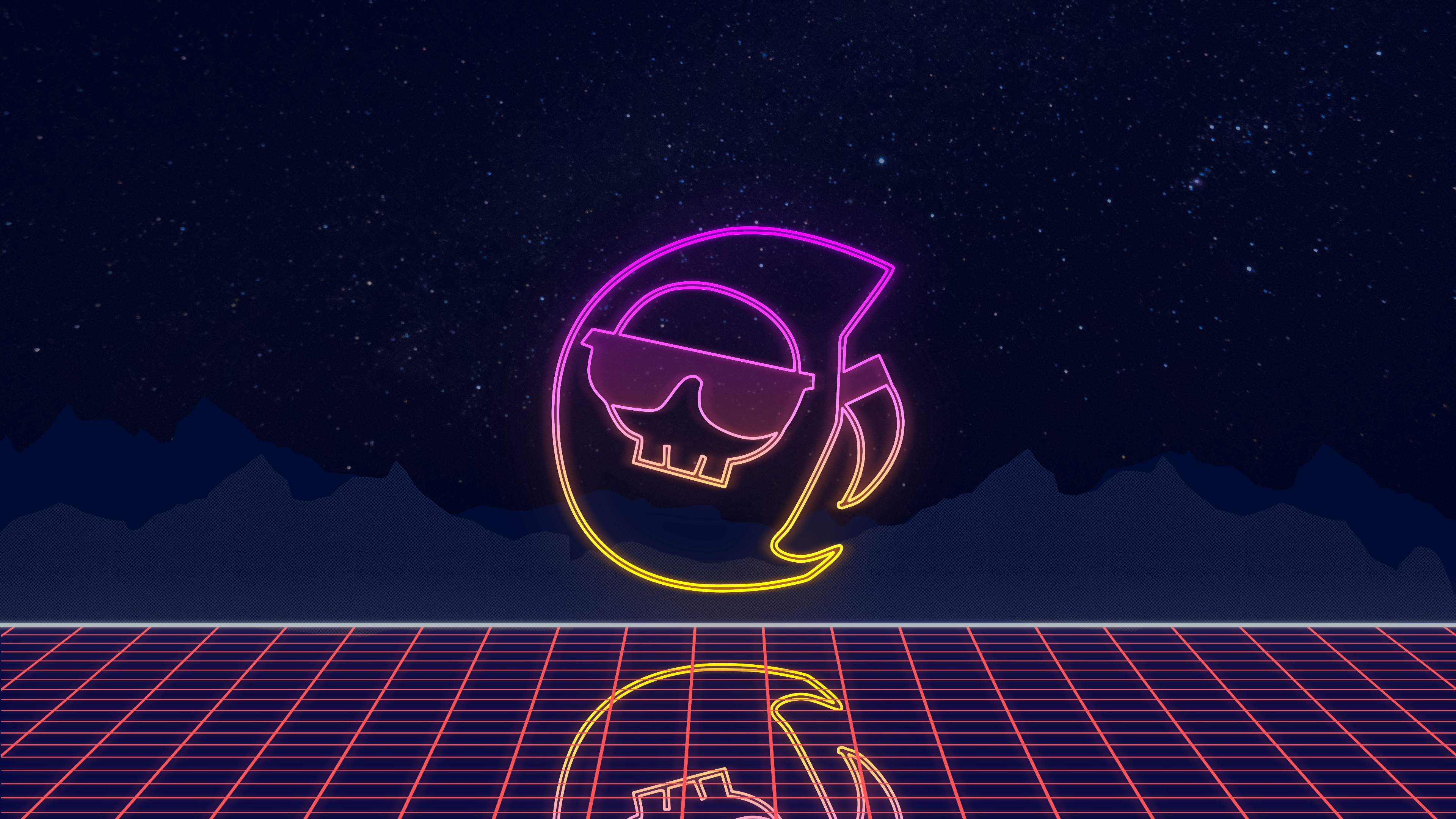 Outrun Holomyth Mascots Wallpaper by me [3840 x 2160]: Hololive