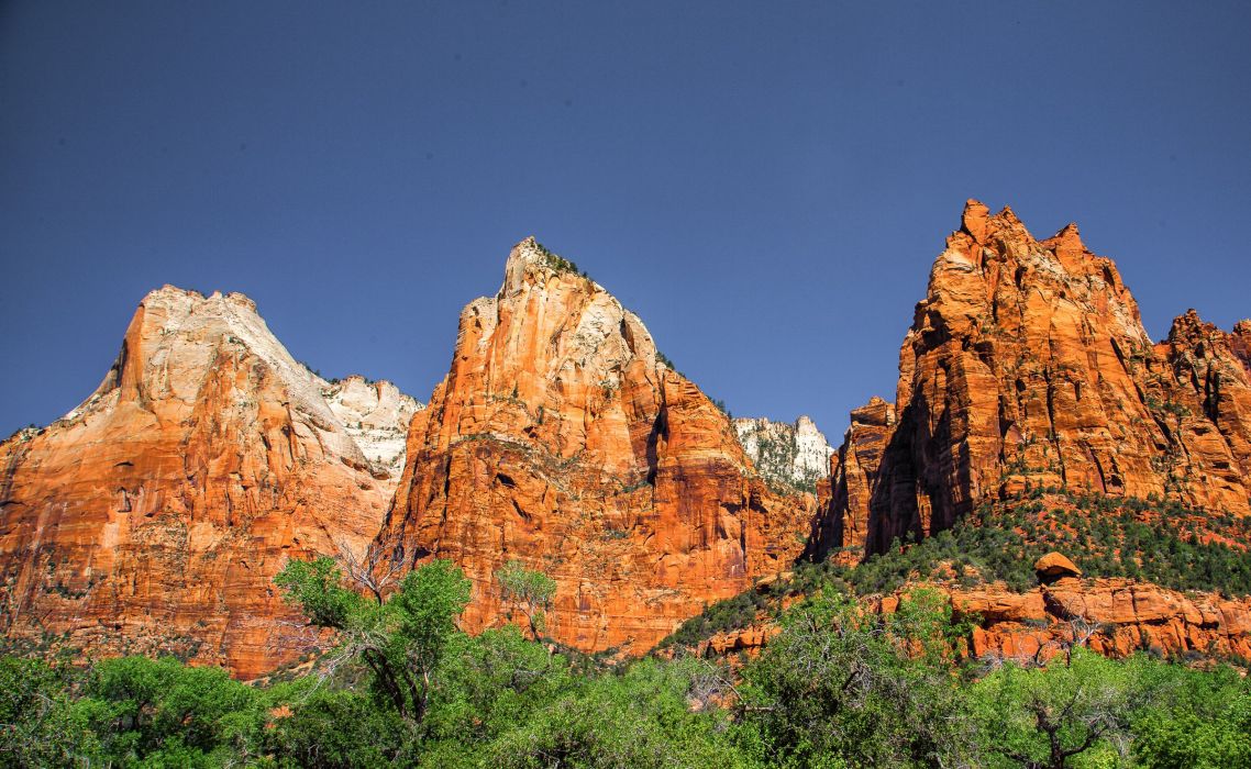 Zion national park utah desert mountains landscape wallpaperx1476