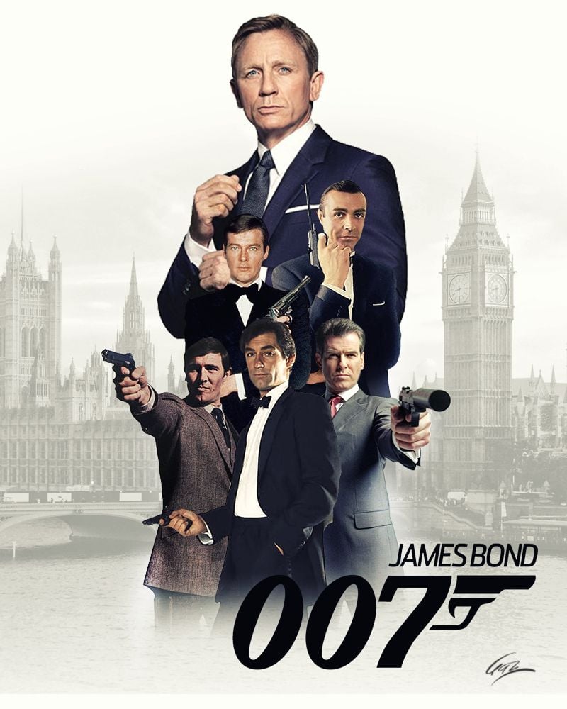 Every James Bond. James bond theme, James bond actors, James bond movies