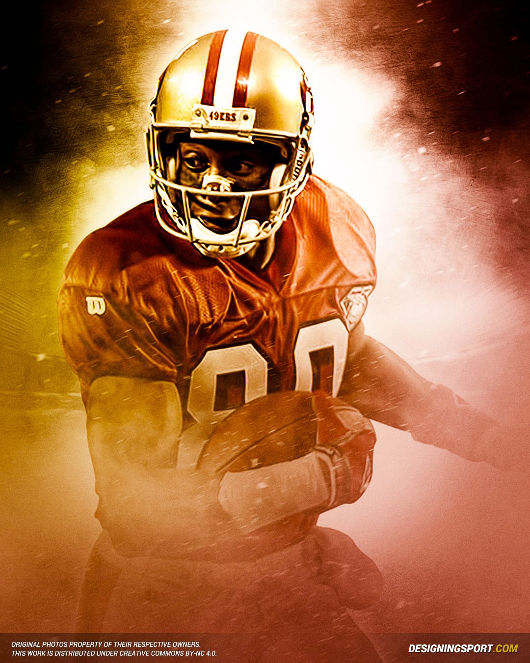 Download Jerry Rice In Field 49ers iPhone Wallpaper