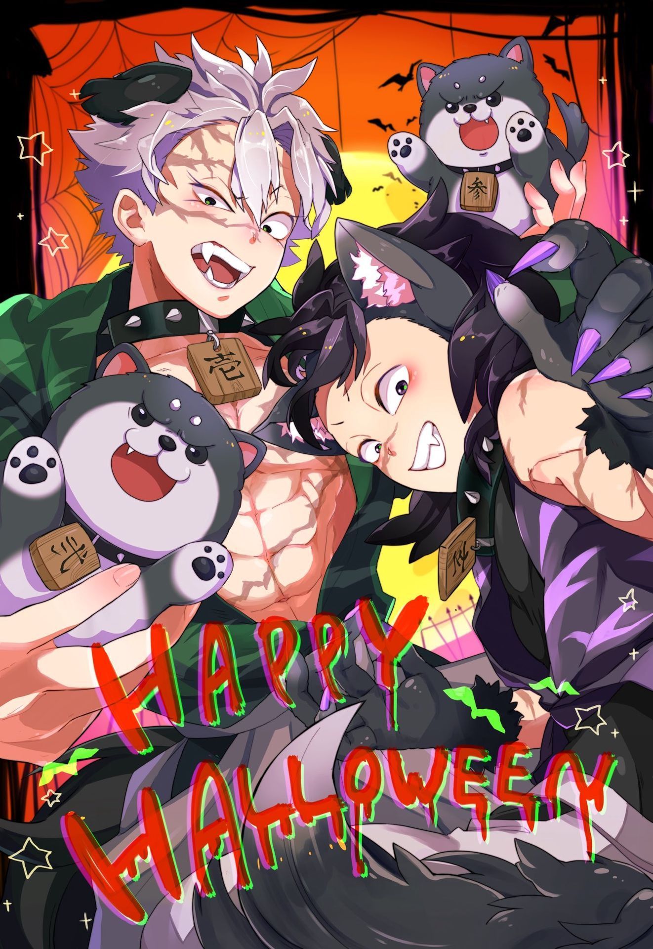 Kimetsu no Yaiba [Doujinshi] Halloween End. Anime, Anime boy, Anime demon