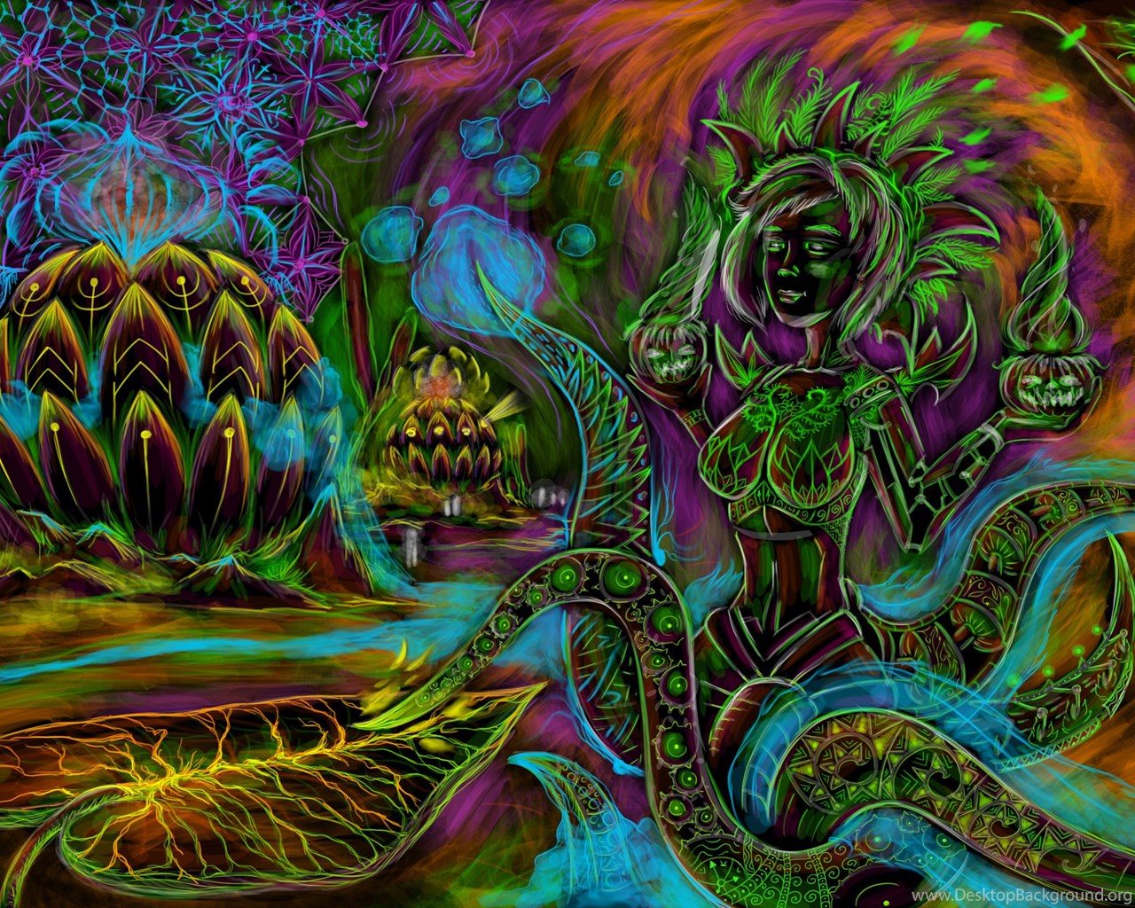 Trippy Mushroom Wallpaper HD Desktop Background