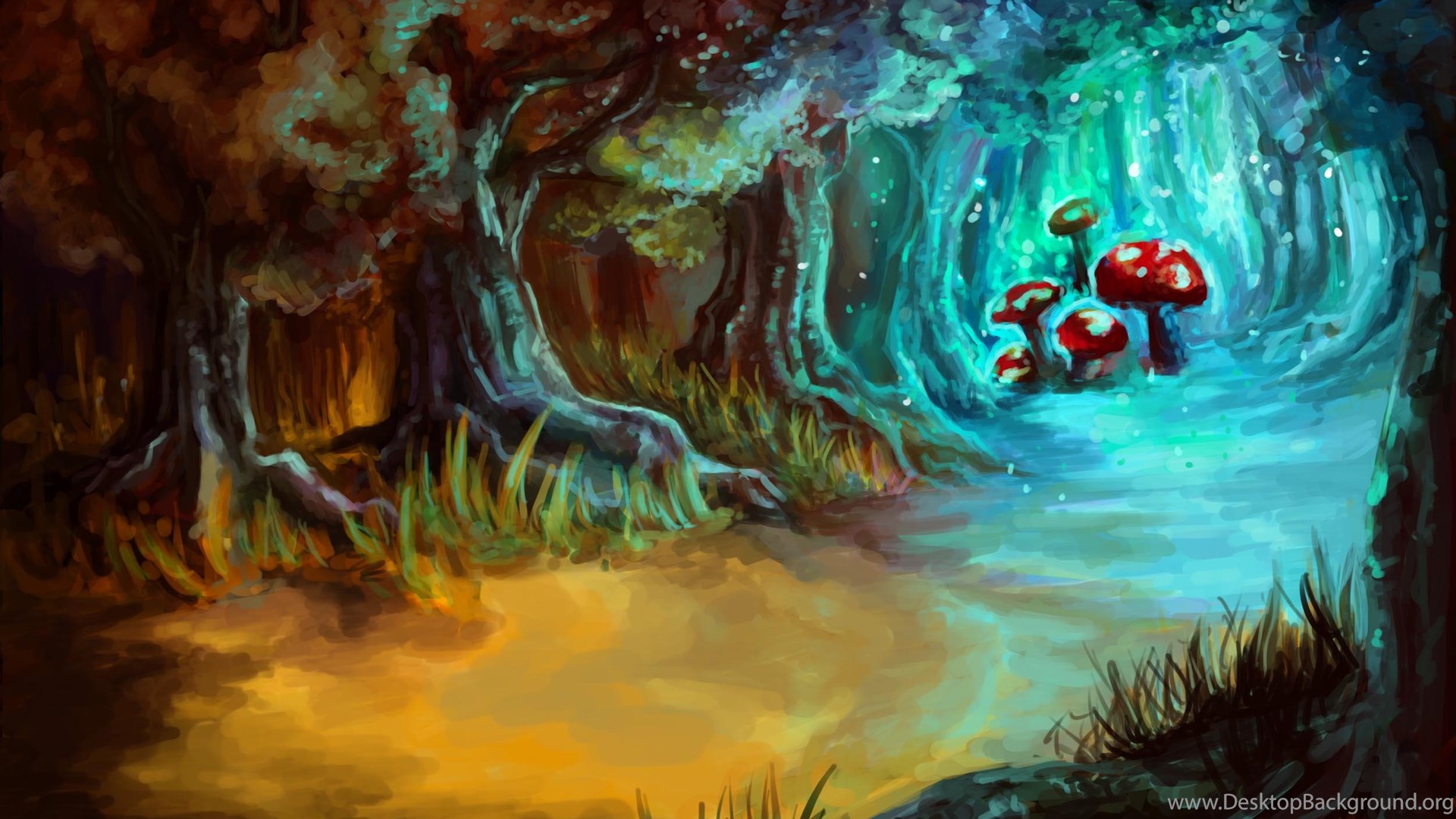 Trippy Mushroom Background Wallpaper Zone Desktop Background