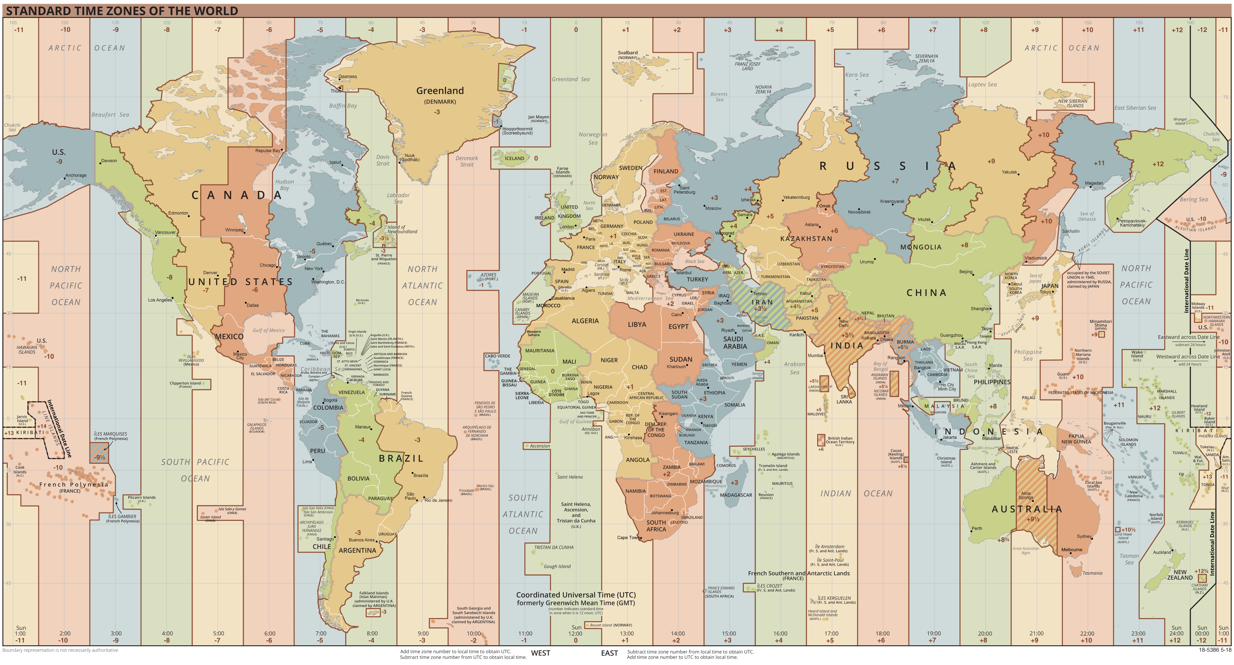 The world time zone map