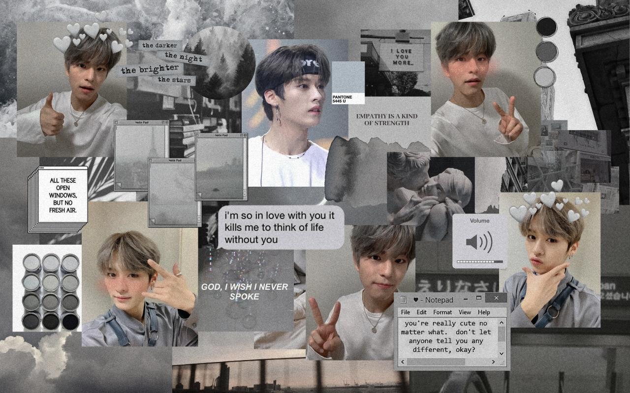 Lee Know and Seungmin (Stray Kids) aesthetic desktop wallpaper