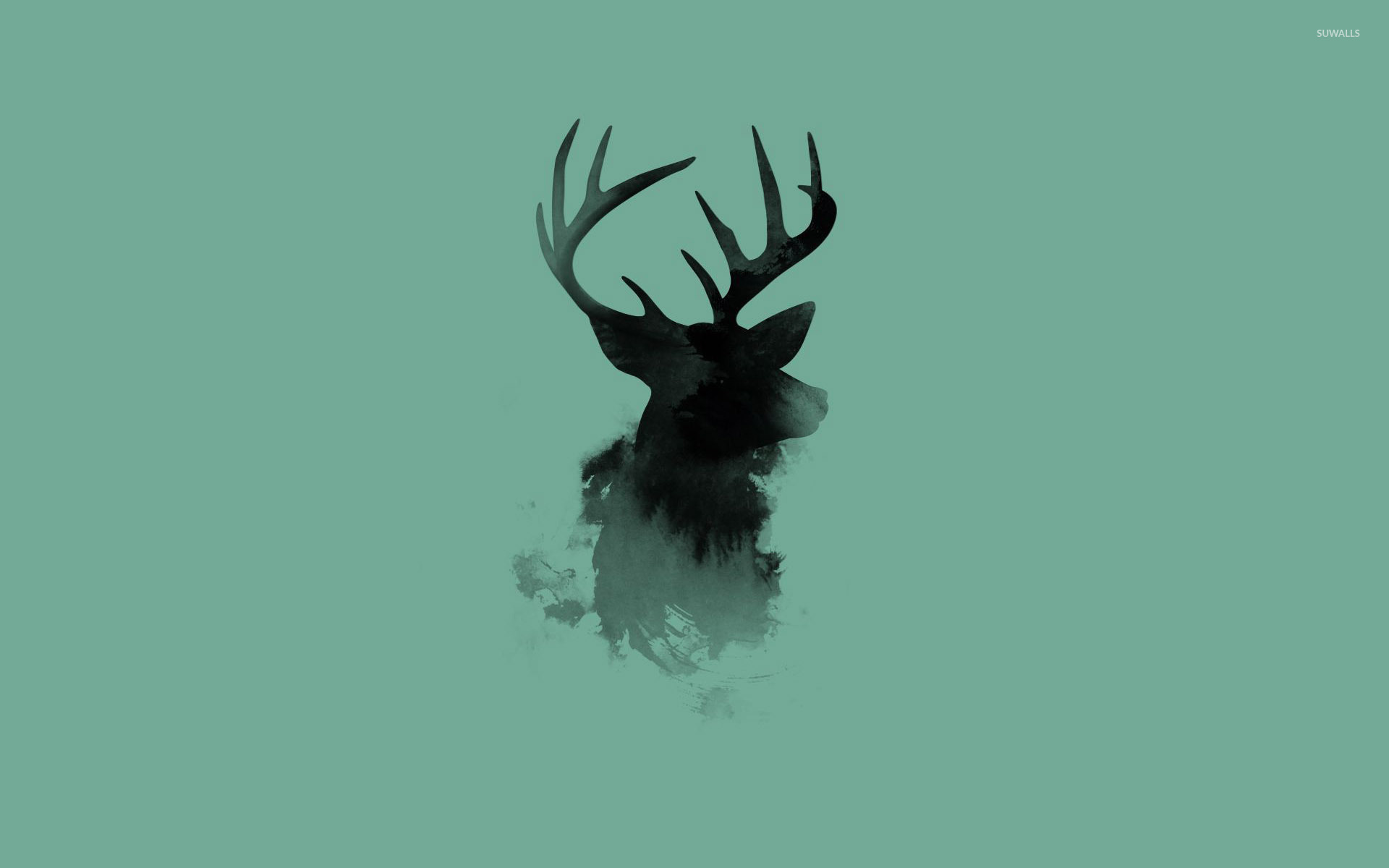 Stag Head Silhouette Wallpaper Head Silhouette With Background HD Wallpaper