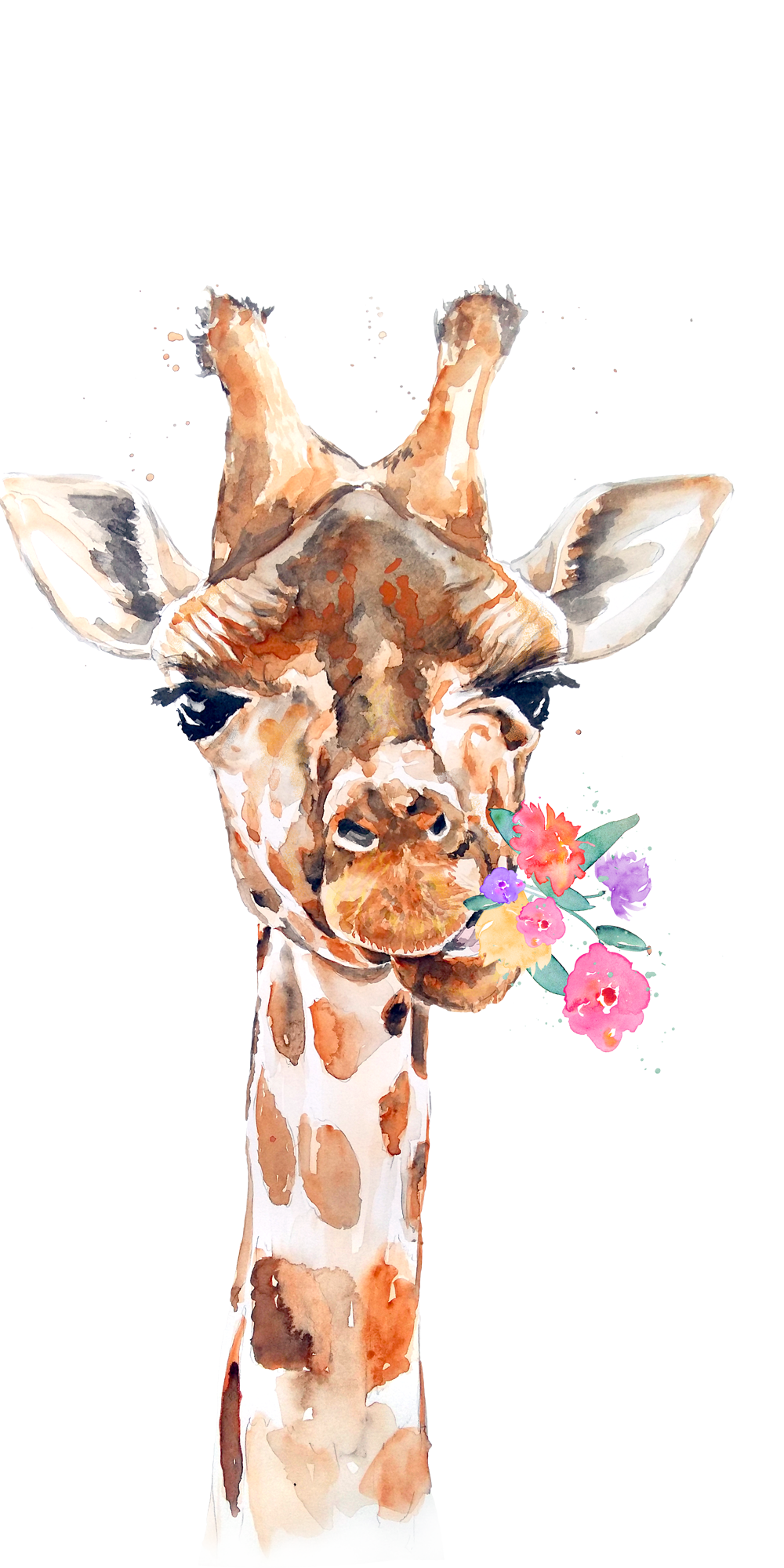 Munching #Giraffe. #Casetify #iPhone #Art #Design #Animal #Floral #Flowers. Giraffe art, Giraffe painting, Animal wallpaper