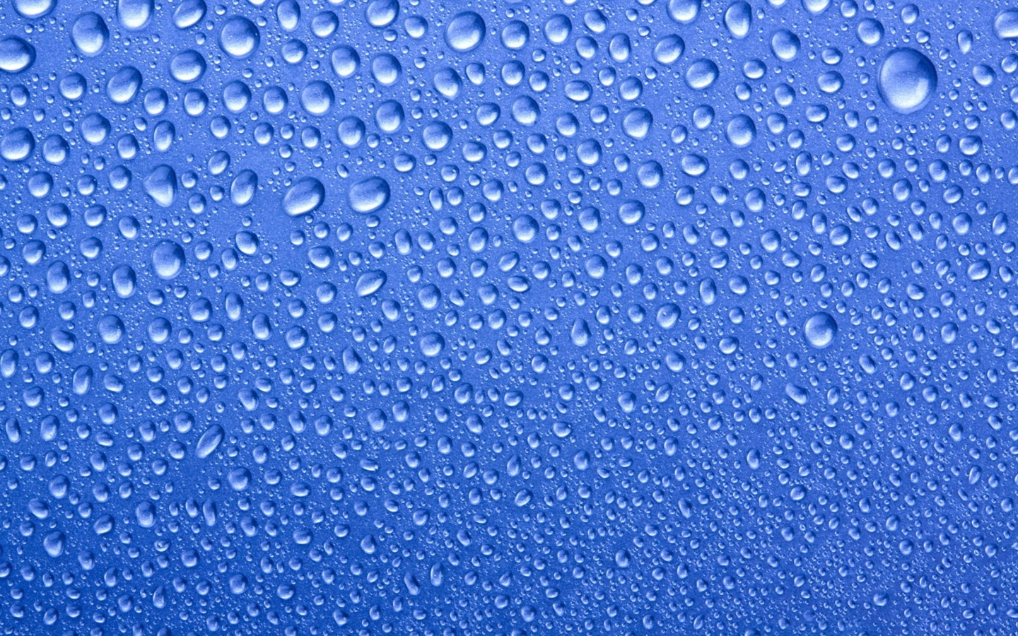 Water Drops On Blue Glass Wallpaper for Widescreen Desktop PC 1440x900