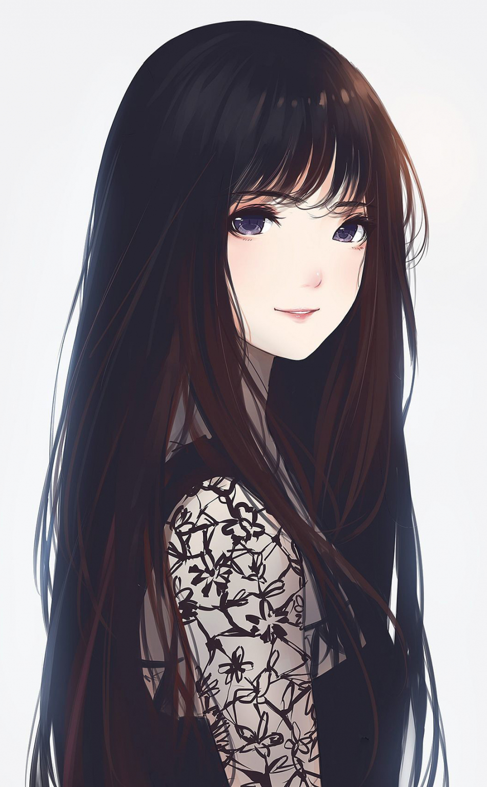 Download 950x1534 wallpaper beautiful, anime girl, artwork, long hair, iphone, 950x1534 HD image, background, 5843