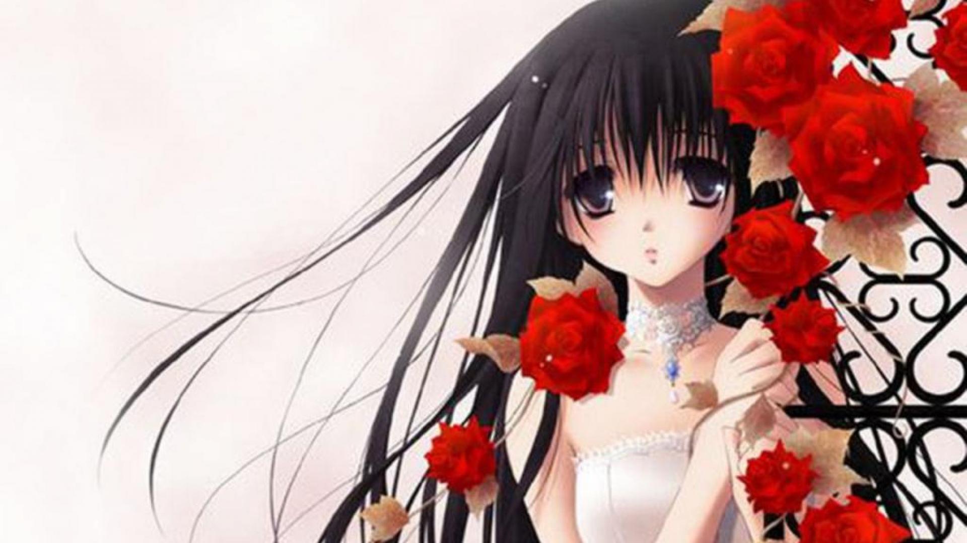 Roses Anime, High Definition, High Quality, Widescreen