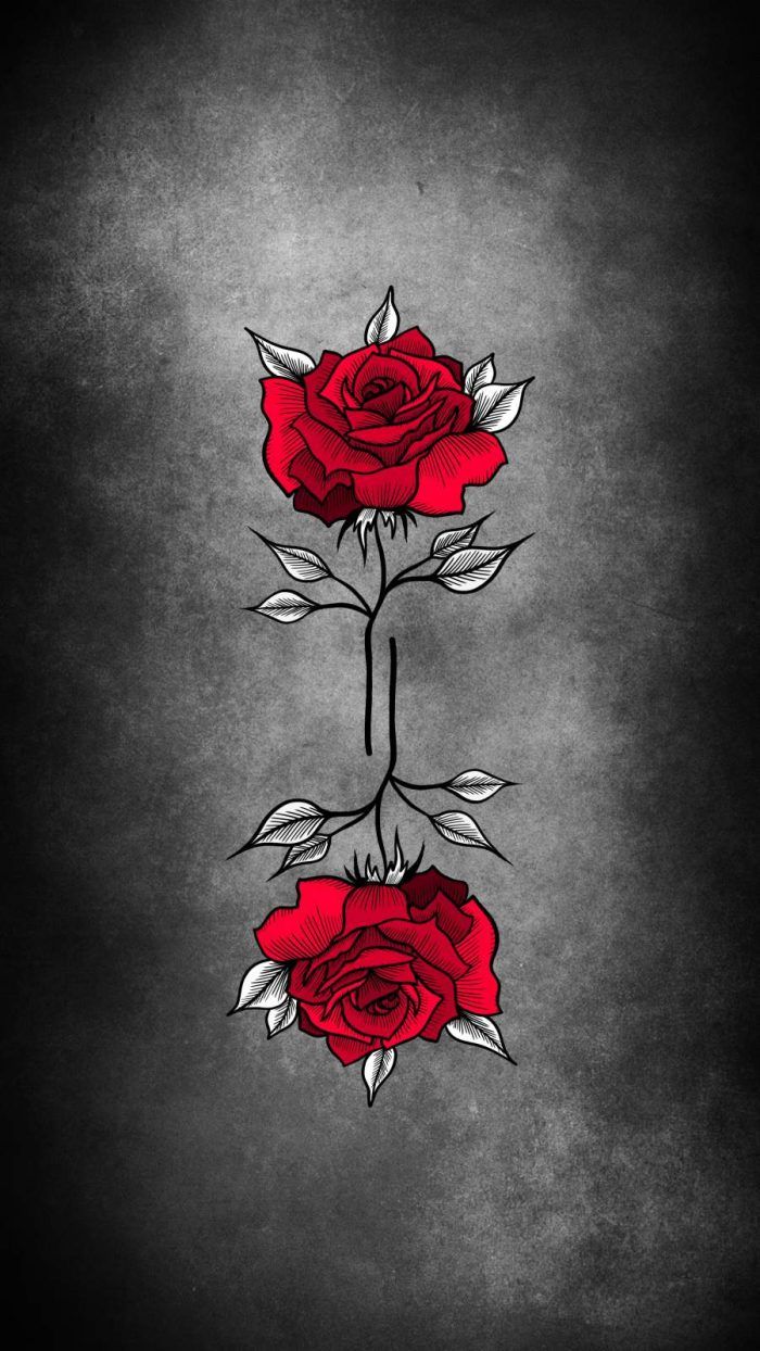 Red Rose Artwork iPhone Wallpaper