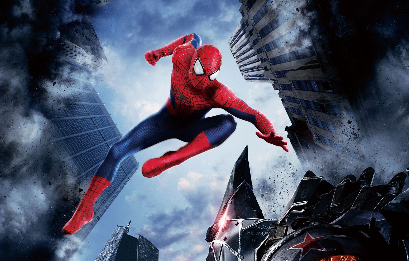 Wallpaper Red, Action, Fantasy, Amazing, Armor, Sky, Blue, Cloud, The, Wallpaper, Parker, Comics, Building, Year, Spider Man, Andrew Garfield Image For Desktop, Section фильмы