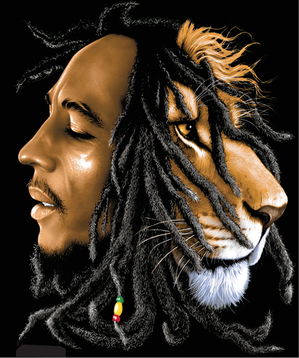 Bob Marley and Lion Wallpaper