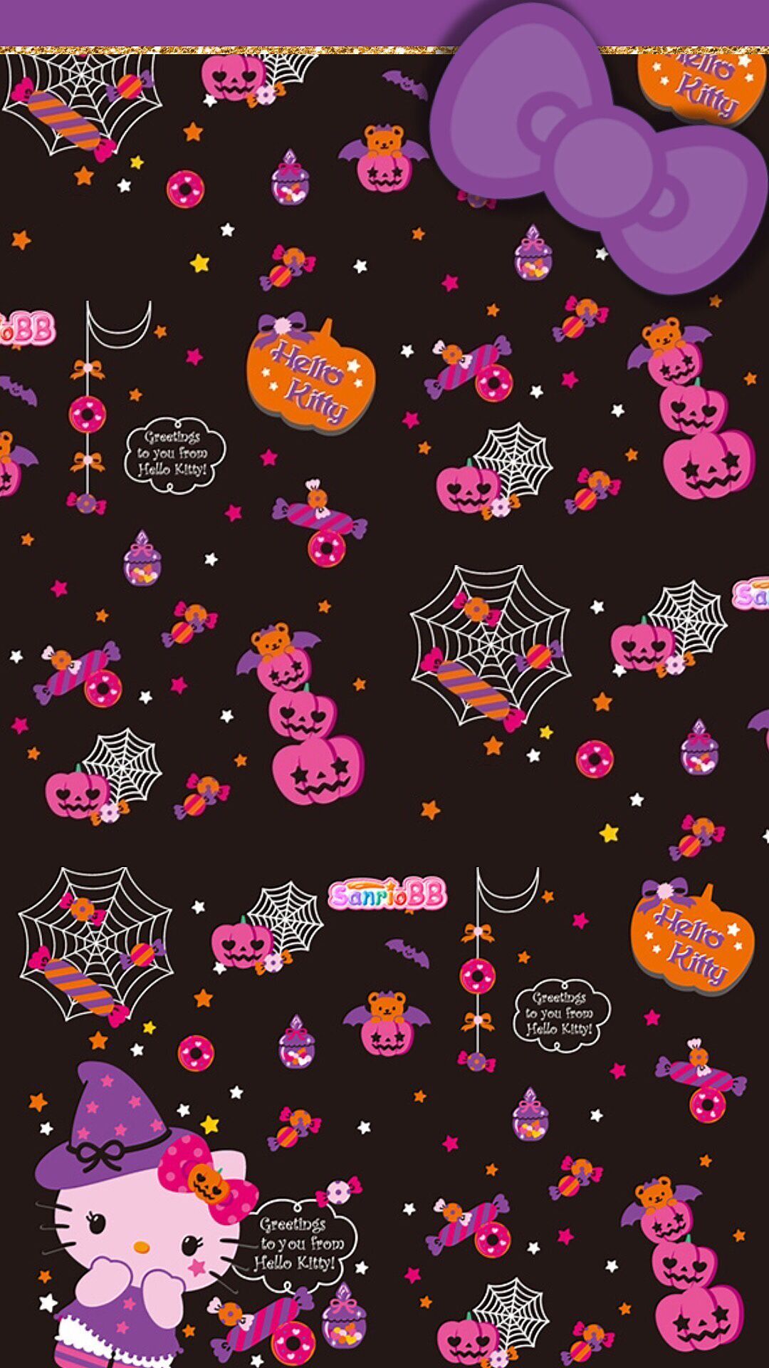 reeseybelle: Halloween HK tjn. Hello kitty halloween wallpaper, Hello kitty background, Hello kitty halloween