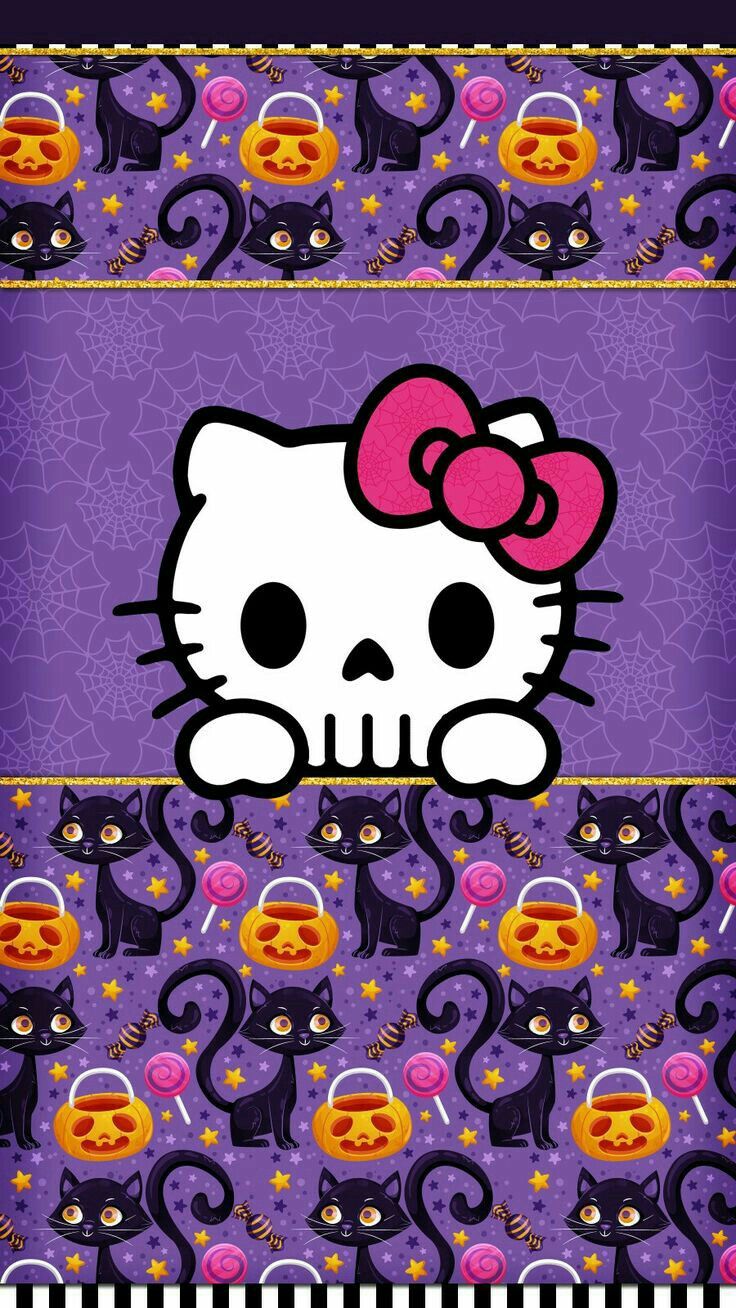 Wallpaper Kitty Halloween. Hello kitty, Hello kitty wallpaper, Hello kitty halloween
