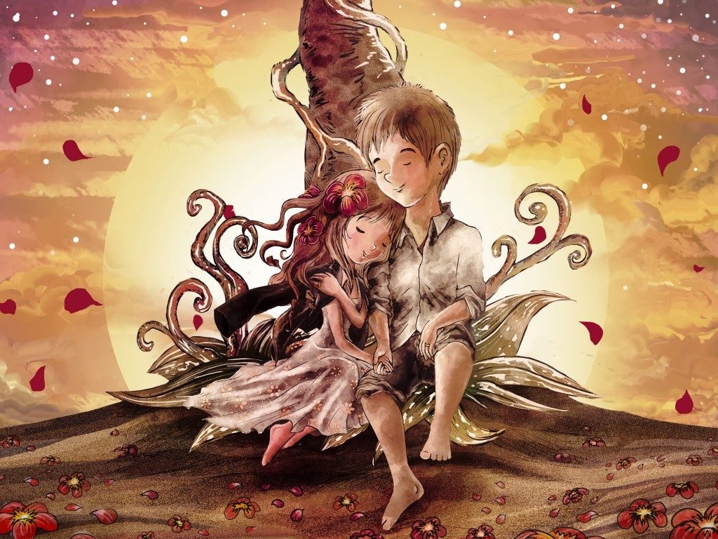 Animated Cartoon Couple Wallpaper