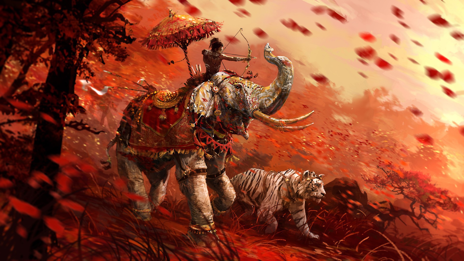 Indian war elephants Desktop wallpaper 1920x1080