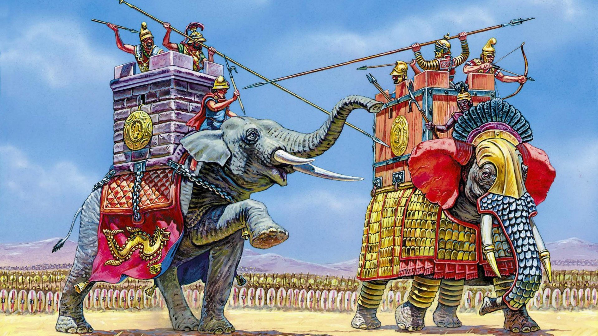 War Elephants. III I Centuries. BC Desktop Wallpaper 1920x1080