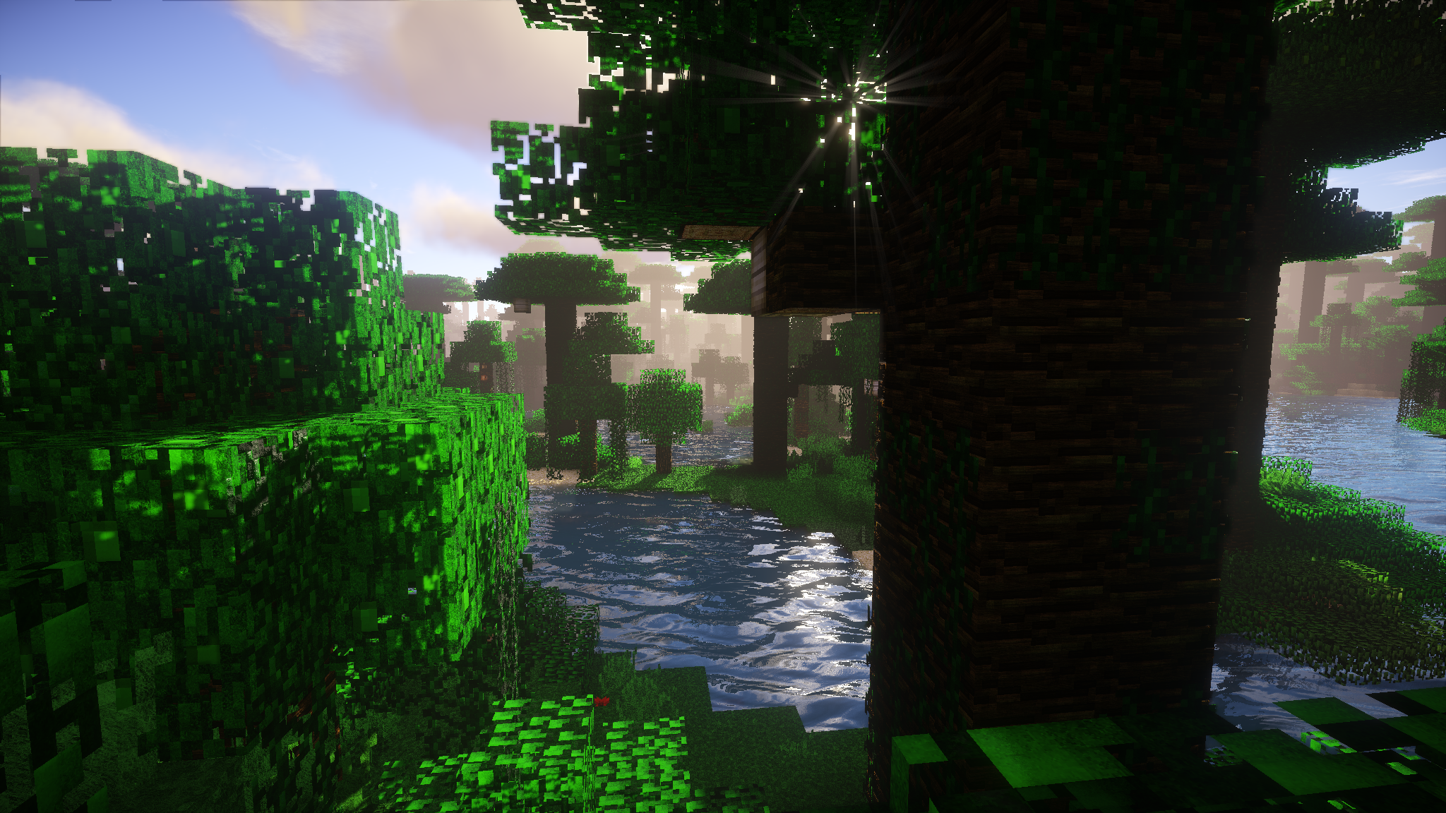 In game screenshot with Continuum shaders and realistico x512 demo texture pack