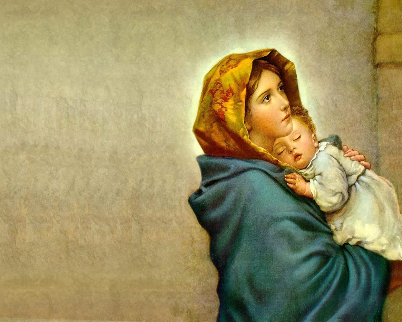 BLESSED VIRGIN MARY GLOSSY POSTER PICTURE PHOTO mother baby jesus god christ: Prints: Posters & Prints