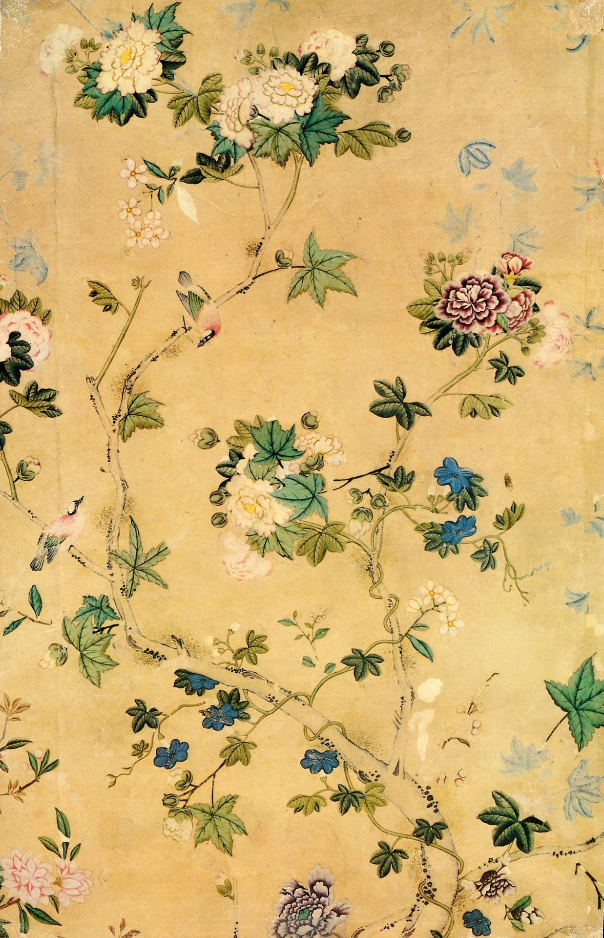 18th Century Hand Painted Chinese Wallpaper Century Wallpaper Patterns