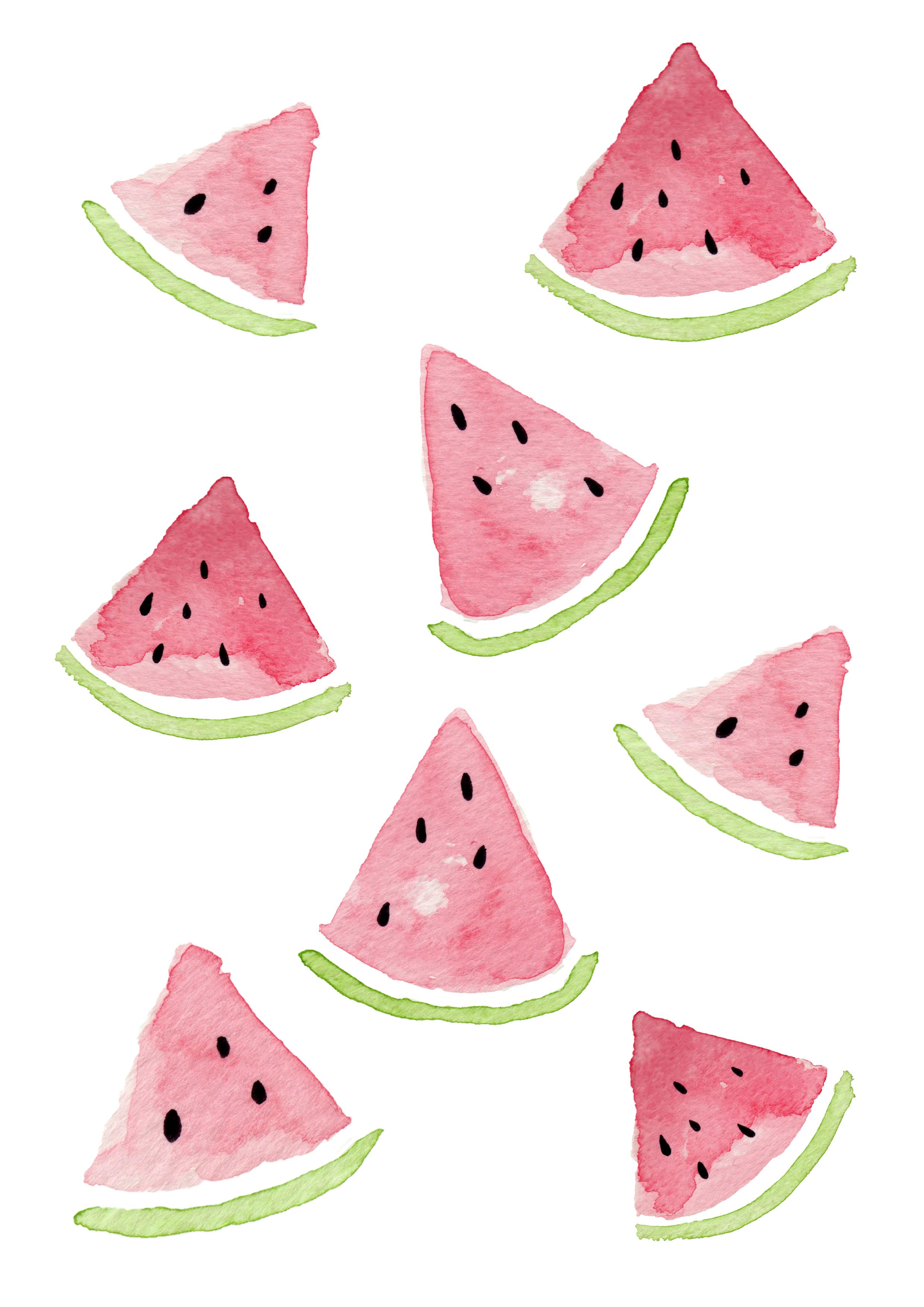 I made this watermelon chunks with watercolor. Watermelon illustration, Wallpaper iphone cute, Watercolor projects