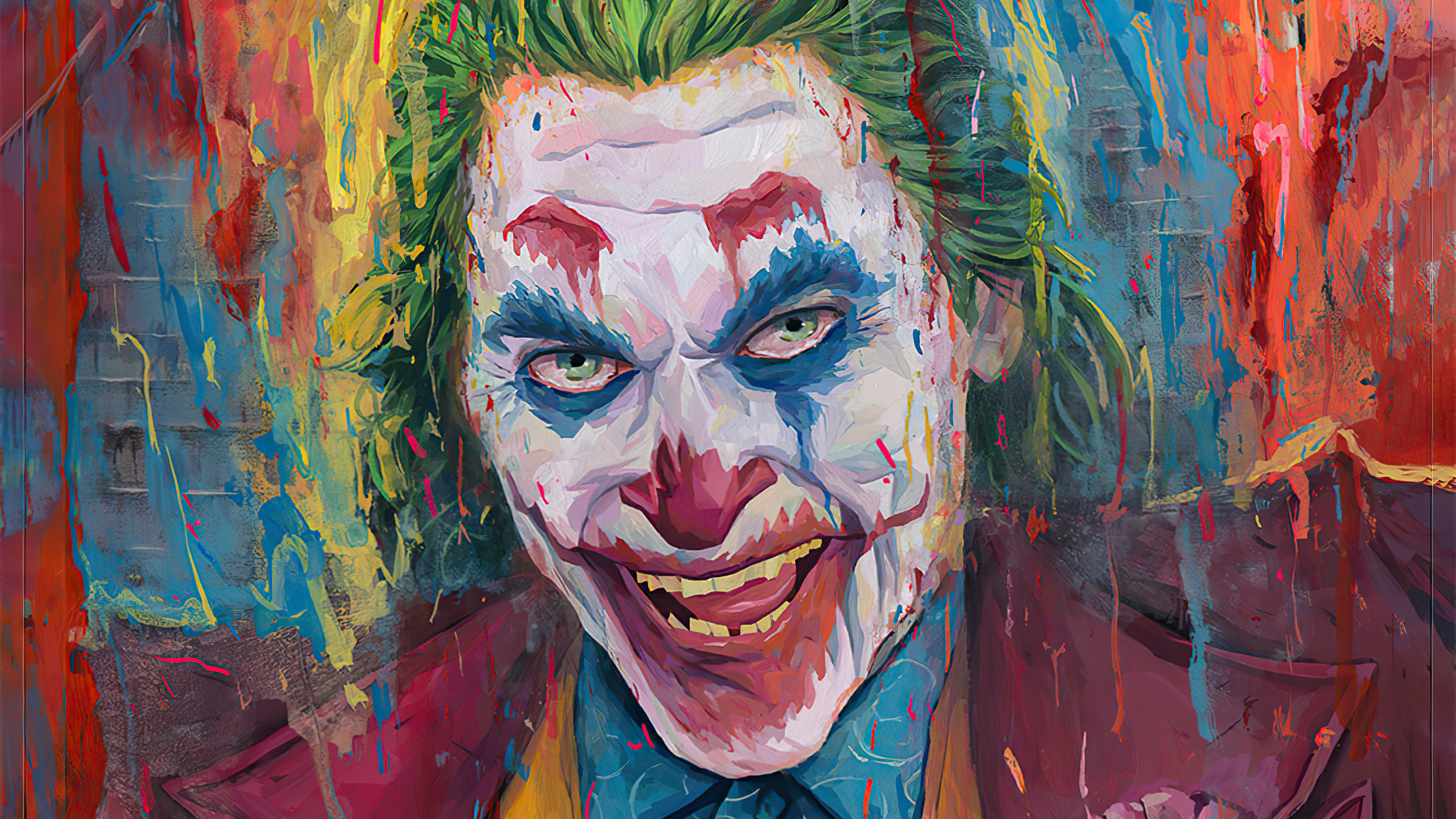 Colorful Painting Of Joker Joaquin Phoenix 4K HD Joker Wallpaper