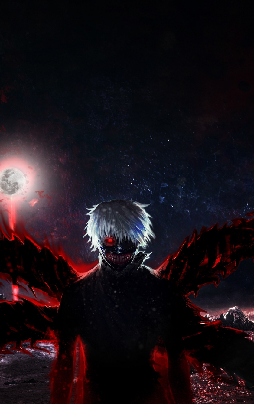 Download 840x1336 wallpaper tokyo ghoul, dark, anime boy, artwork, iphone iphone 5s, iphone 5c, ipod touch, 840x1336 HD image, background, 18584