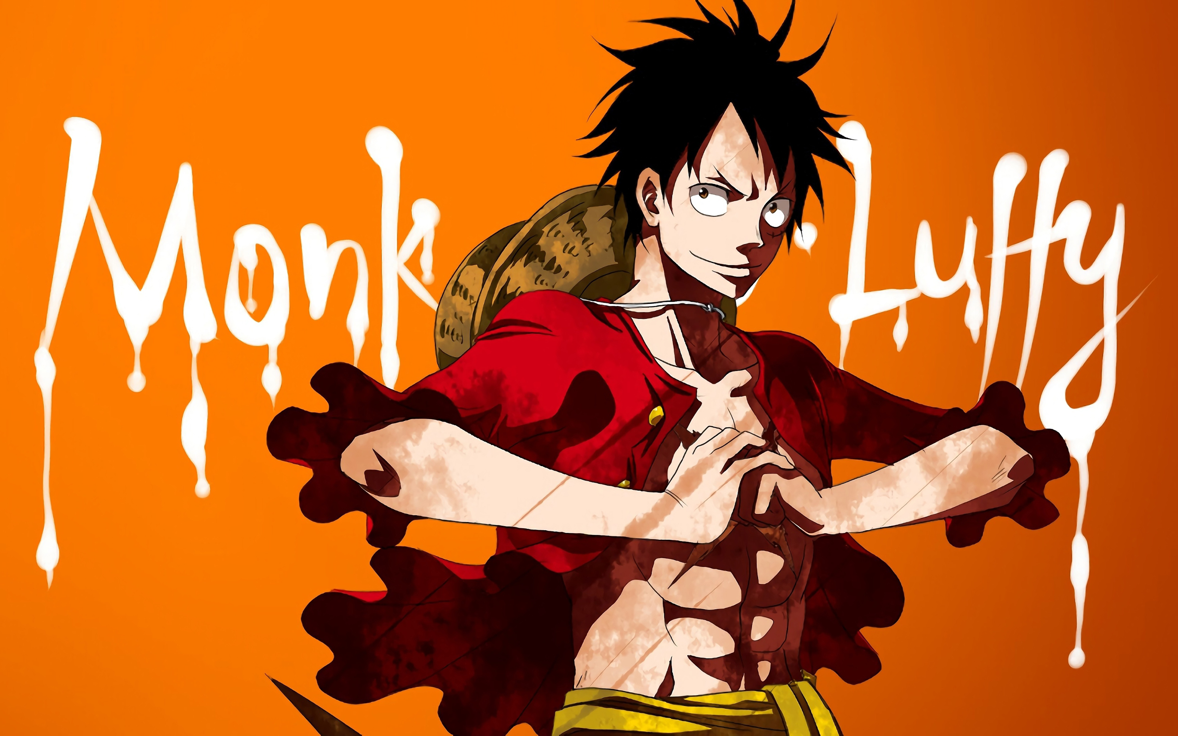 Download wallpaper Monkey D Luffy, 4k, artwork, manga, One Piece for desktop with resolution 3840x2400. High Quality HD picture wallpaper