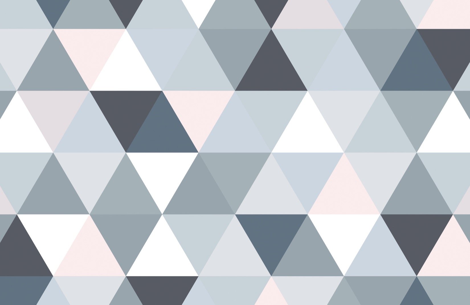 Gray & Pink Geometric Triangle Pattern Wallpaper Mural