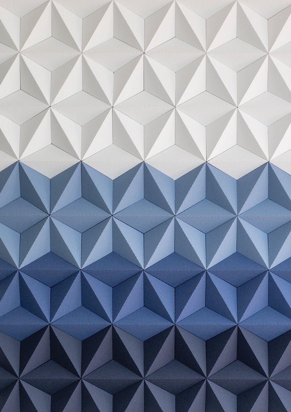 Printable Blue Geometric Wall Art Blue and White Art Print