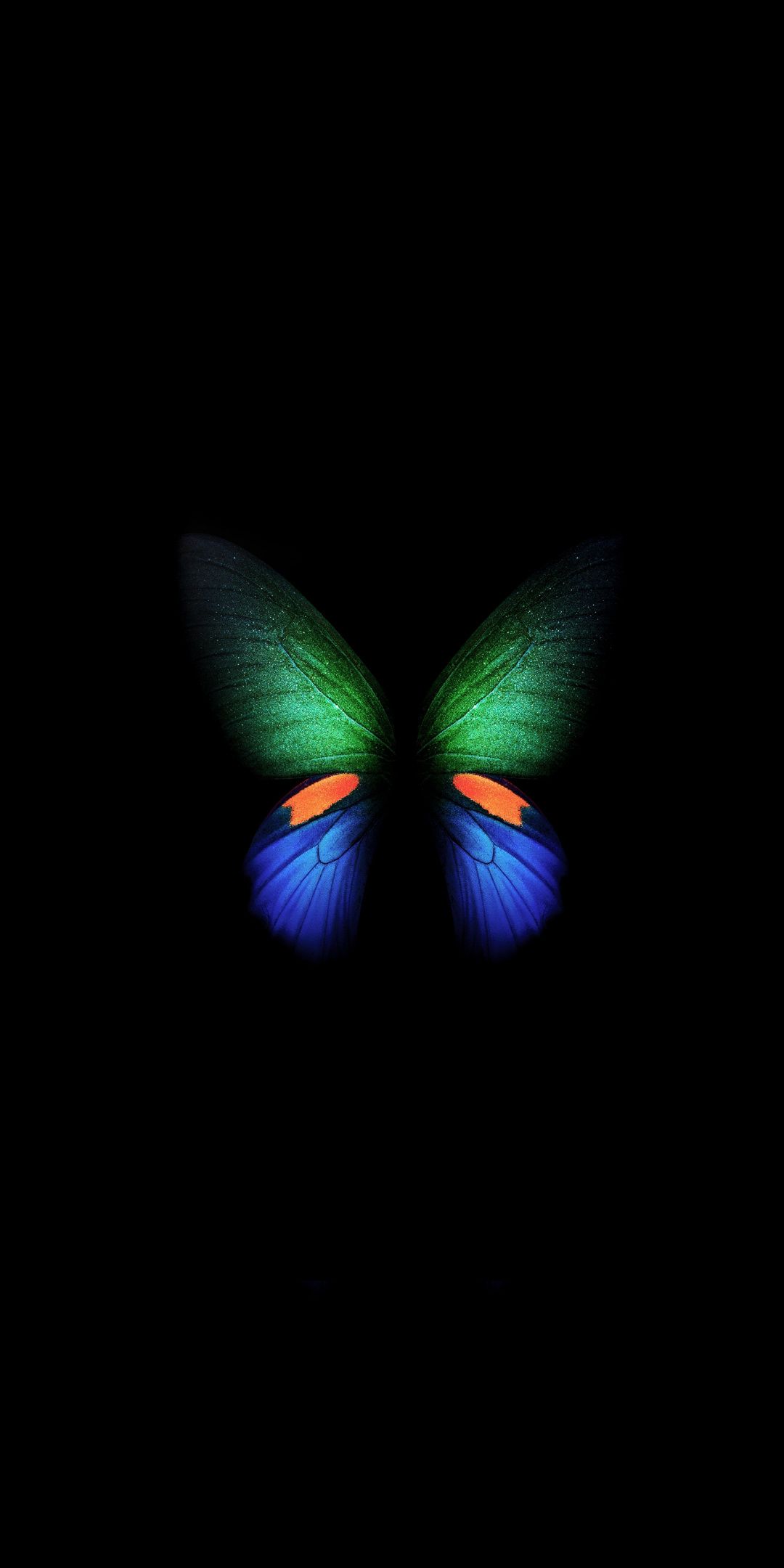 Samsung Galaxy Fold, Green Blue Butterfly, Minimal, Art, 1080x2160 Wallpaper. Blue Butterfly Wallpaper, Samsung Wallpaper Android, Samsung Wallpaper