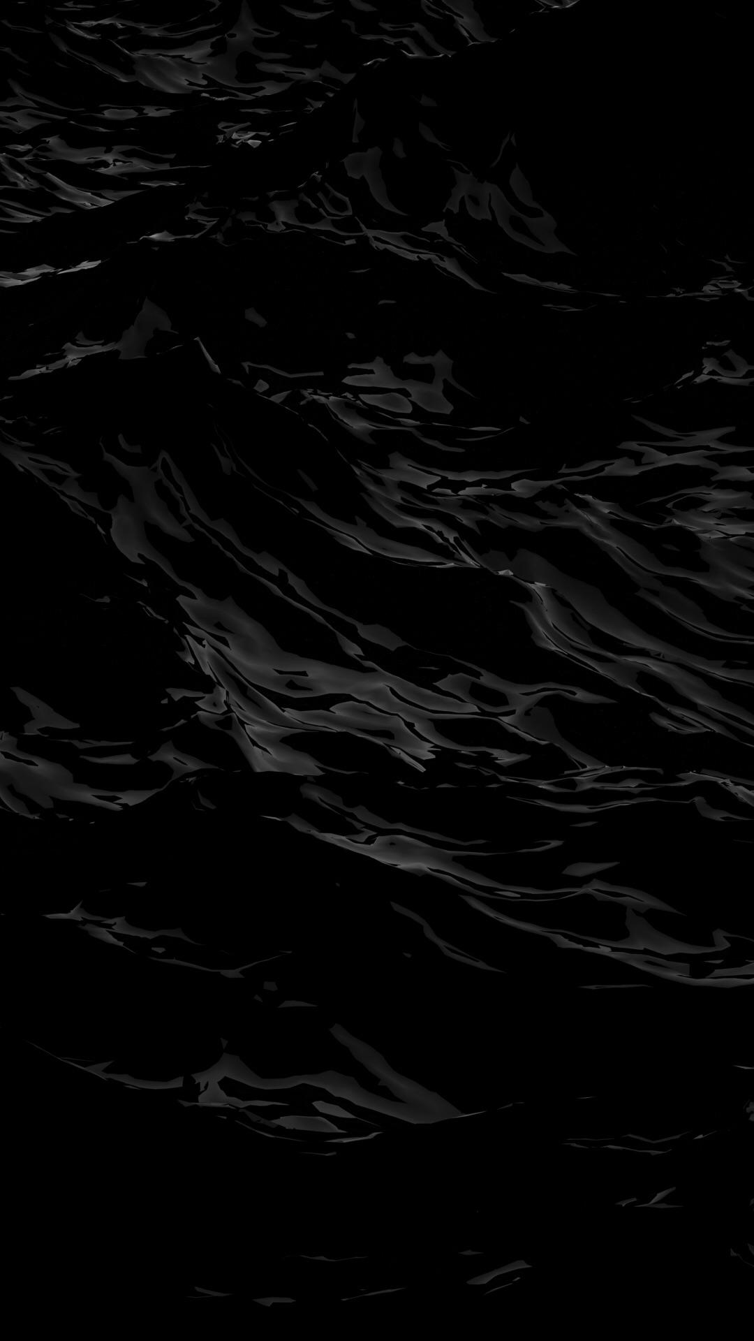 Black waves oled wallpaper