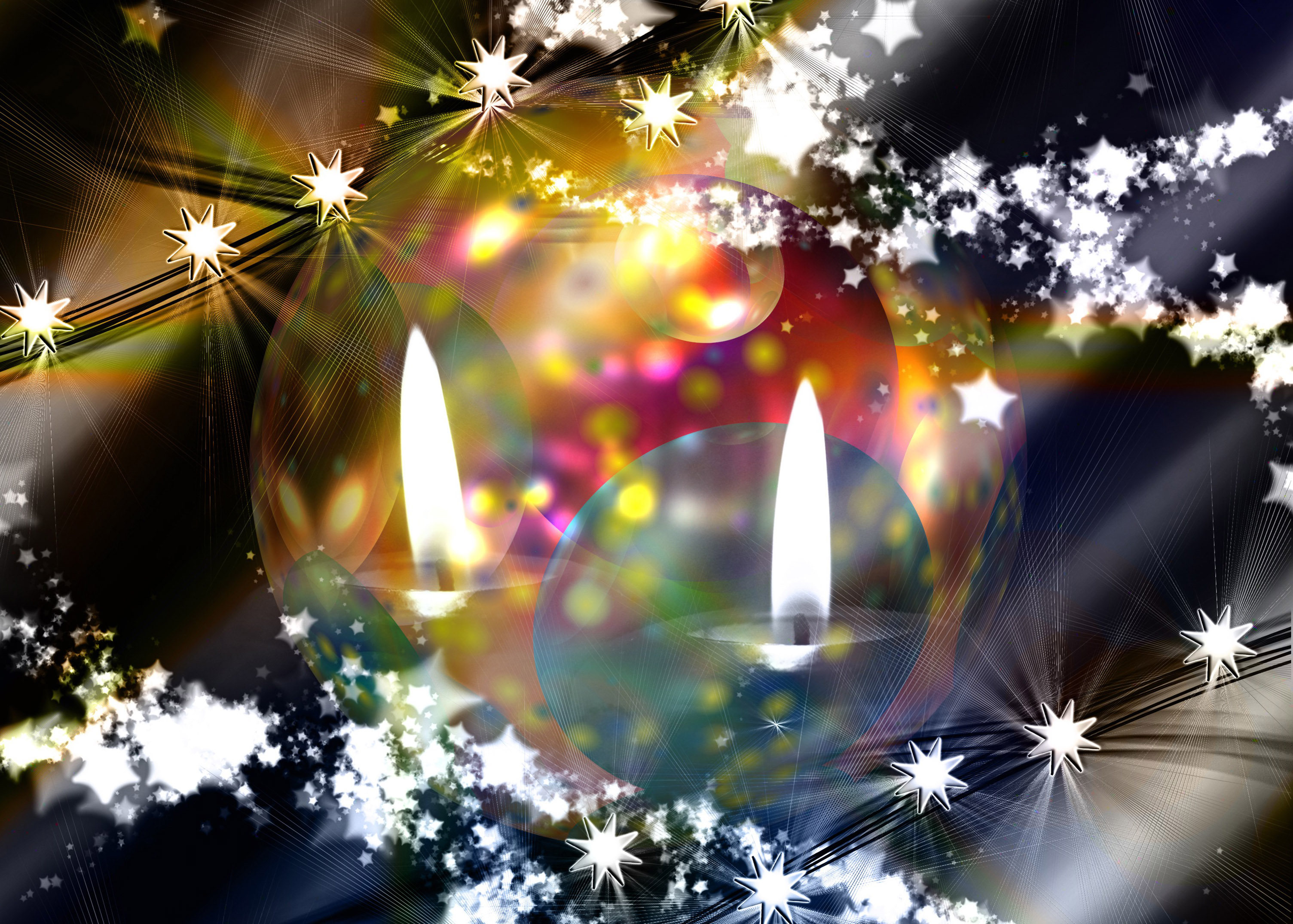 Great Candle Themed Free Christmas Wallpaper or Xmas Background