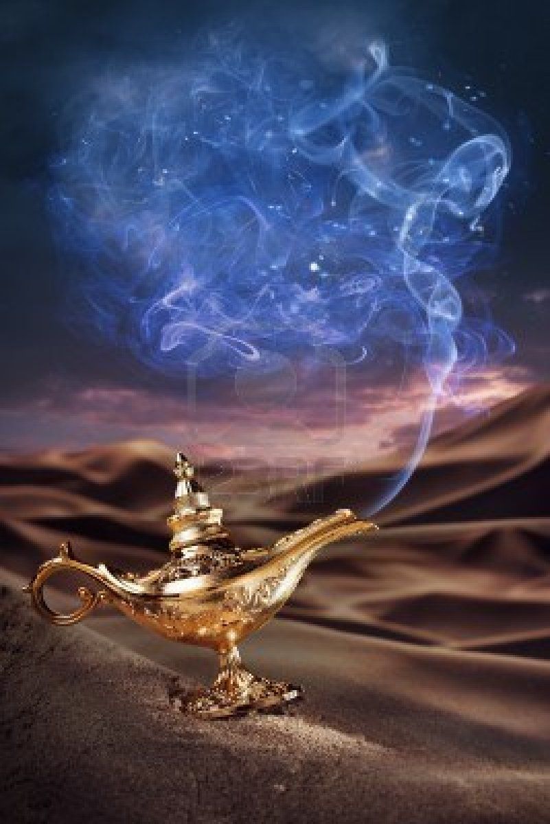 Aladdin magic lamp on a desert with smoke. Genie lamp, Magic lamp, Aladdin lamp