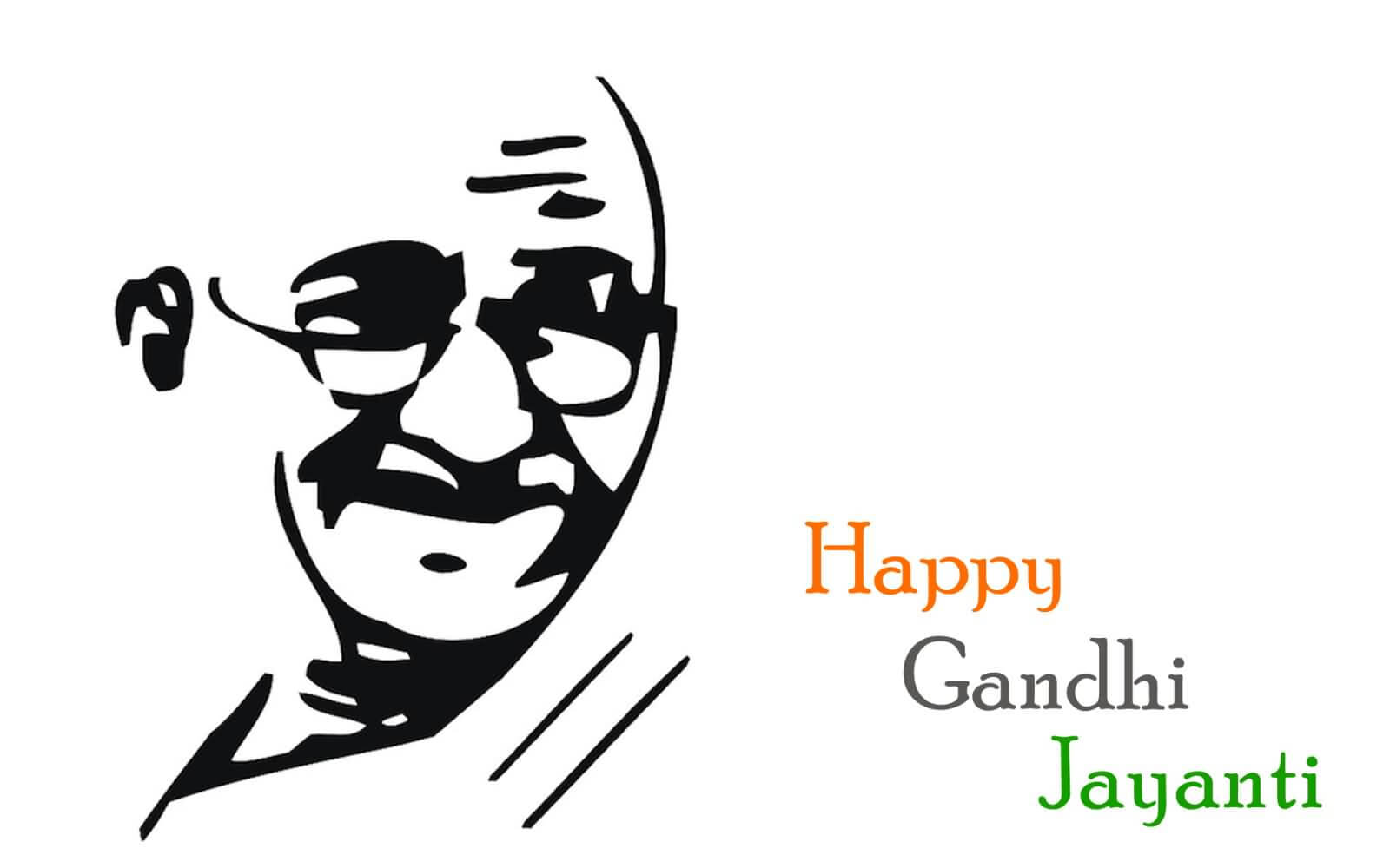 Happy Gandhi Jayanti October 2 Silhouette HD Wallpaper