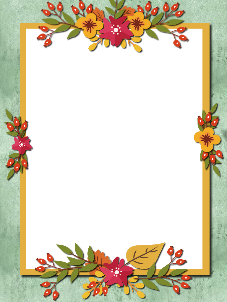 Autumn frame PNG. Borders for paper, Colorful borders design, Floral border design