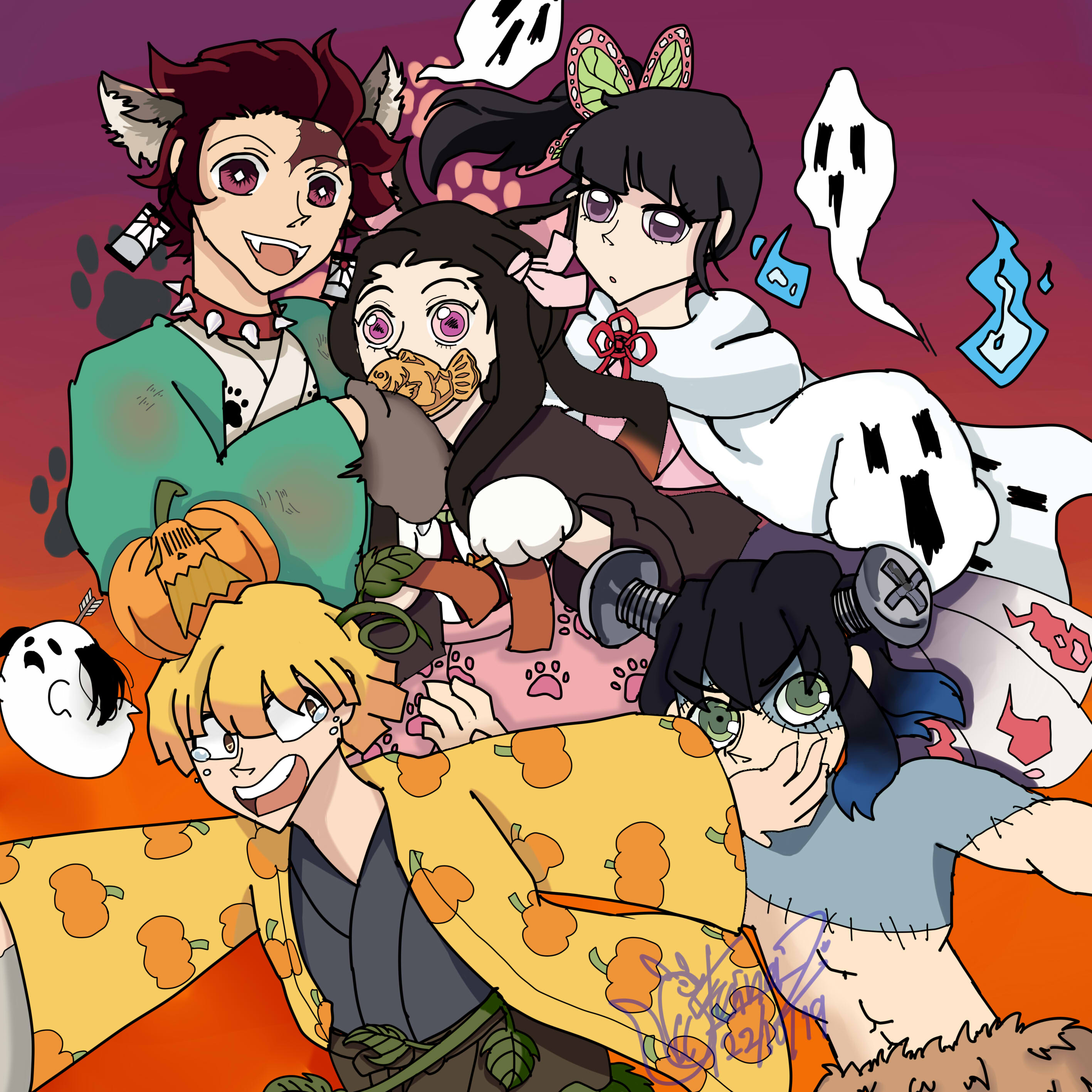 Demon Slayer Halloween Wallpapers - Wallpaper Cave