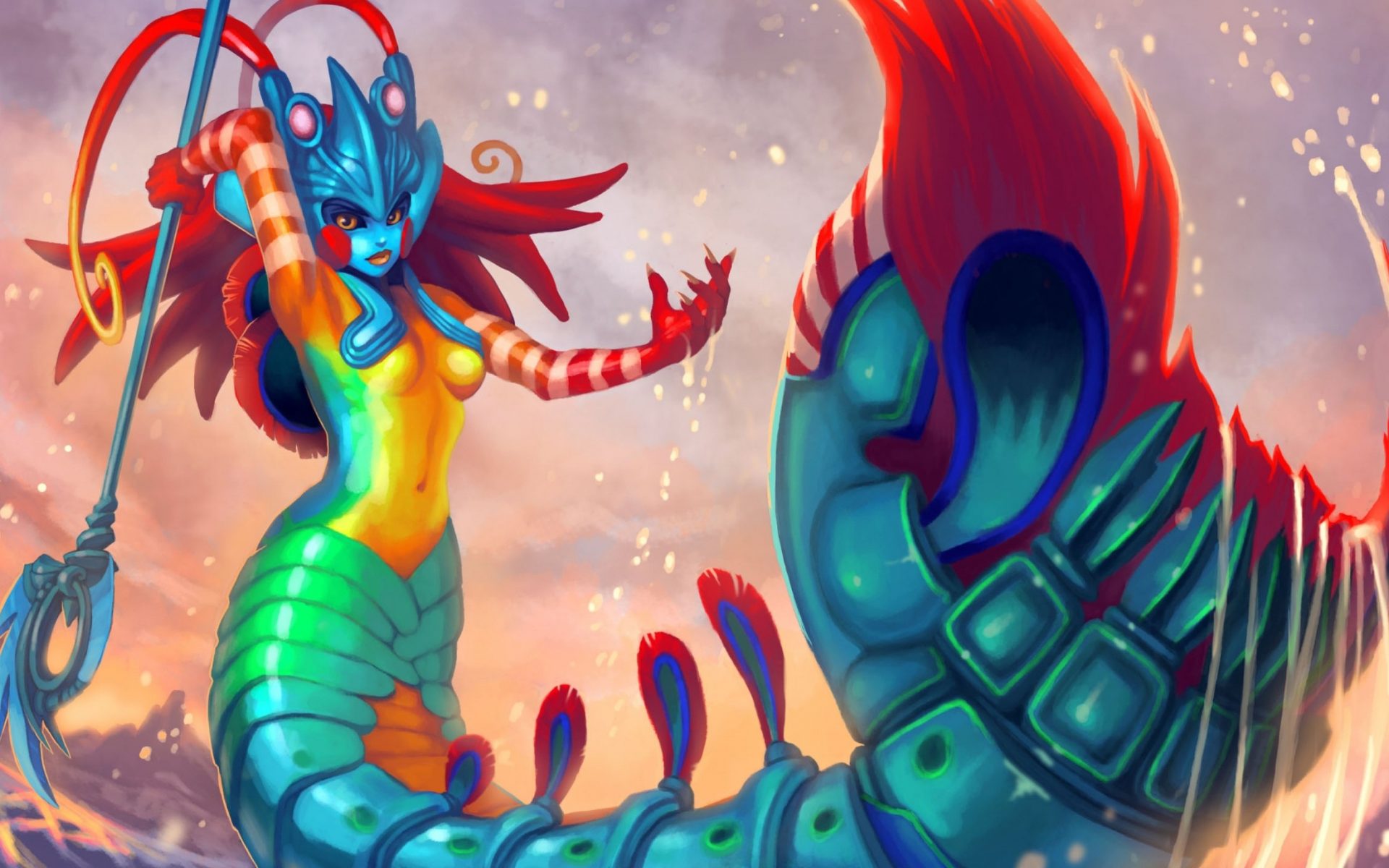 Mantis Shrimp Nami League Of Legends Nami Warrior Skin Wallpaper HD 2880x1620, Wallpaper13.com
