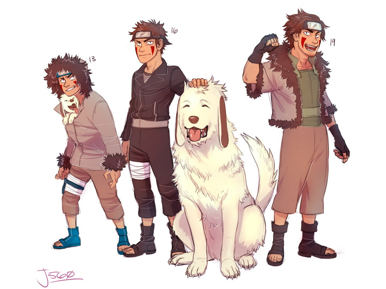 Download wallpaper guy, Naruto, Naruto, dog, Inu Turned Out Kiba, Inuzuka Kiba, Akamaru, section shonen in resolution 1280x960