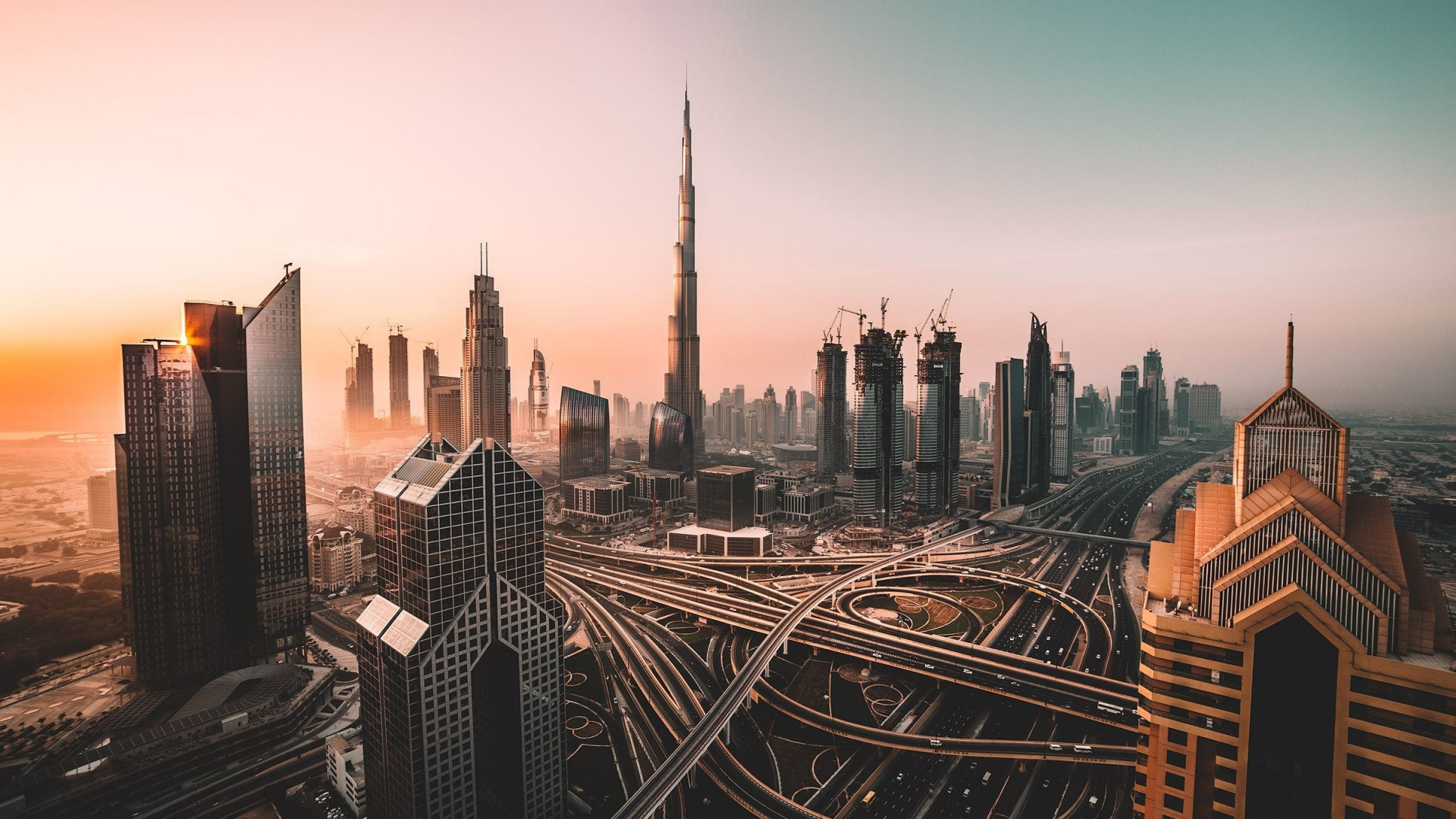 Download 1920x1080 wallpaper dubai, skyline, cityscape, skyscrapers, buildings, burj khalifa, city, full hd, hdtv, fhd, 1080p, 1920x1080 HD image, background, 1303