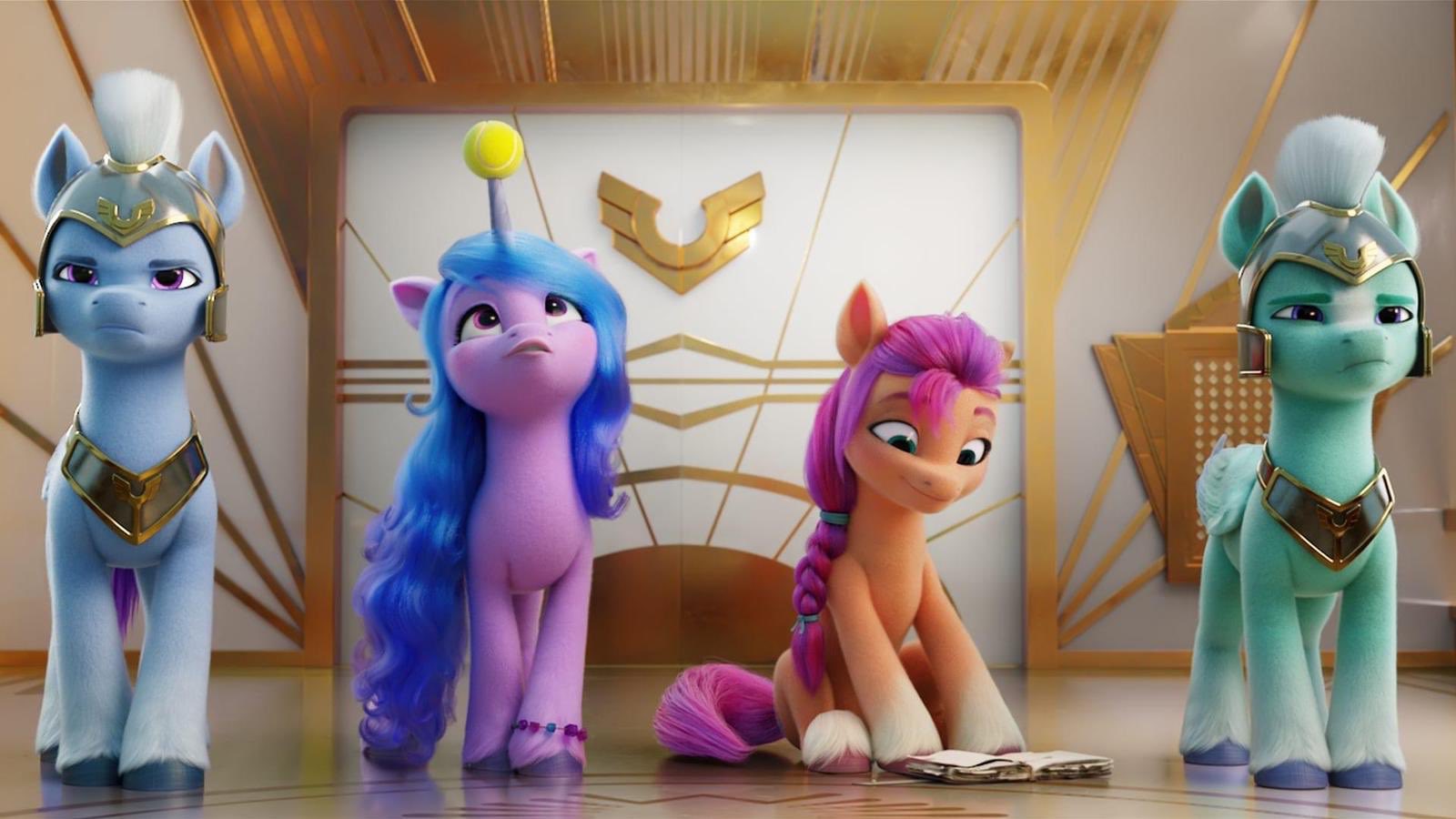 Boulder Media Sunny Starscout and Izzy Moonbow from Boulder's new My Little Pony CG Feature! You can join the ponies on their adventure when the movie premieres on @netflix