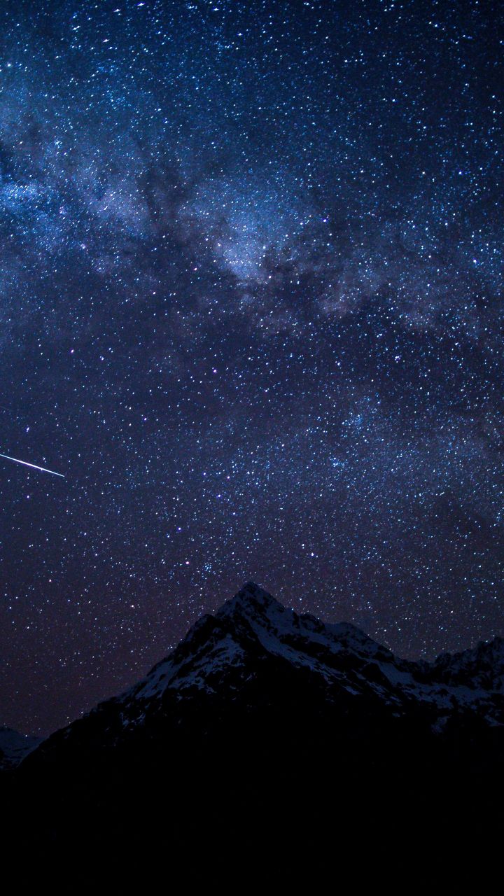 Download 720x1280 wallpaper Starry sky, night, mountains, nature, Samsung Galaxy mini S. Starry night wallpaper, iPhone wallpaper night sky, Night sky wallpaper