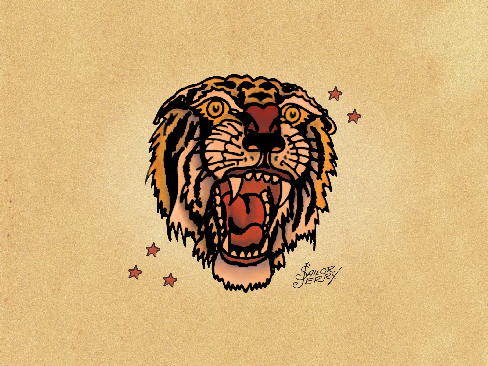 Sailor Jerry Tiger Head Tattoo