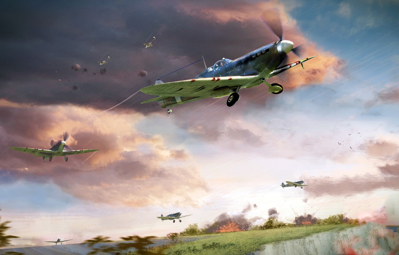 Wallpaper the rise, Spitfire, Battle of Britain, RAF, Royal air force, Supermarine, British fighter of world war II image for desktop, section авиация