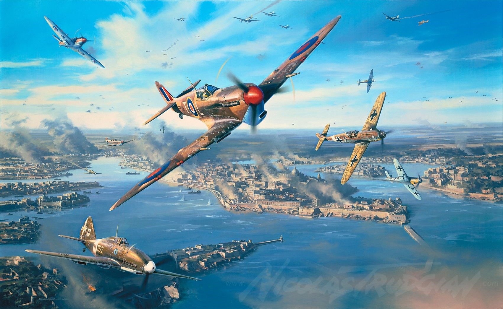 battle of britain supermarine spitfire messerschmitt bf 109 tallyho dogfight wallpaper