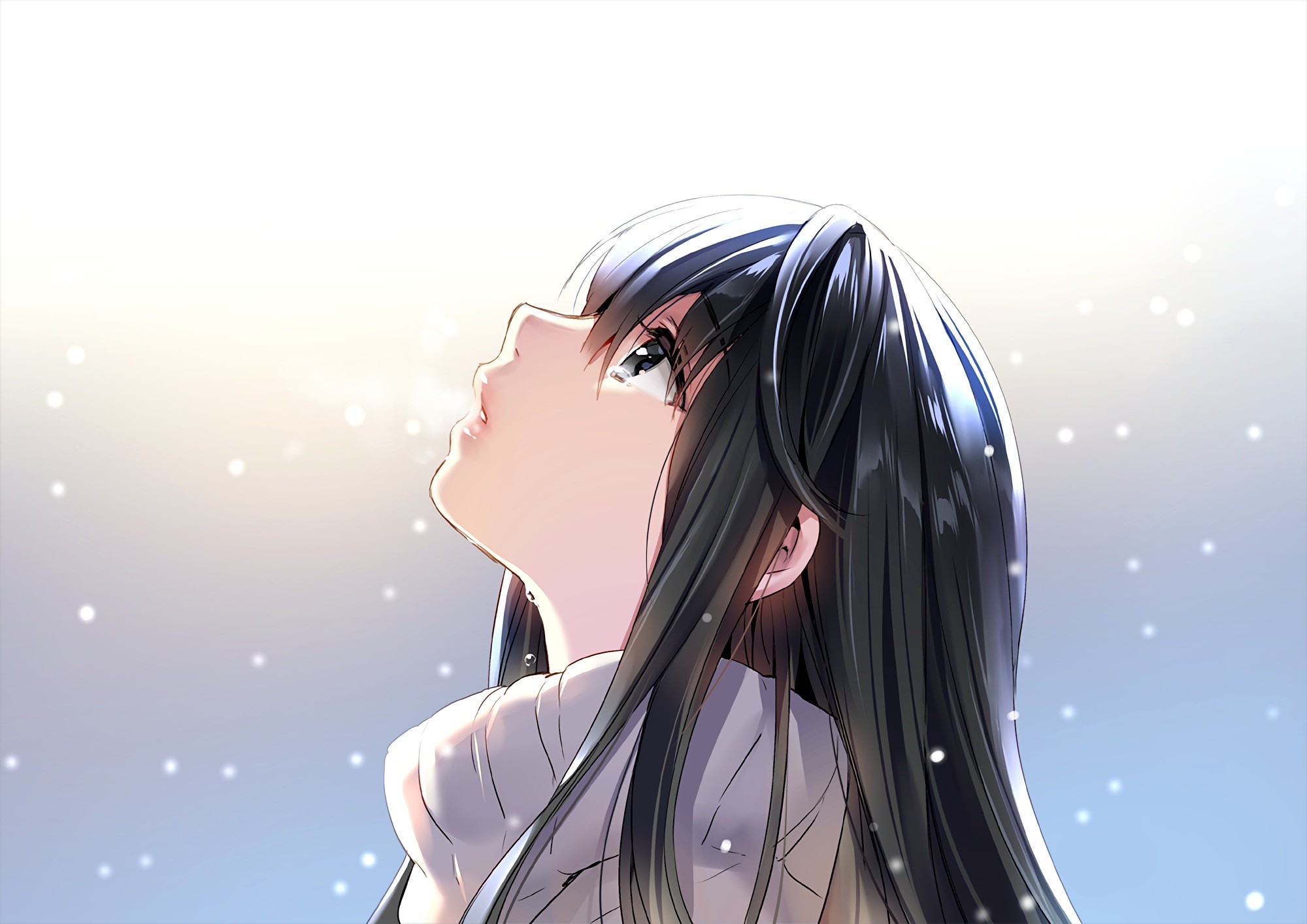 Anime Girl With Black Hair Wallpaper