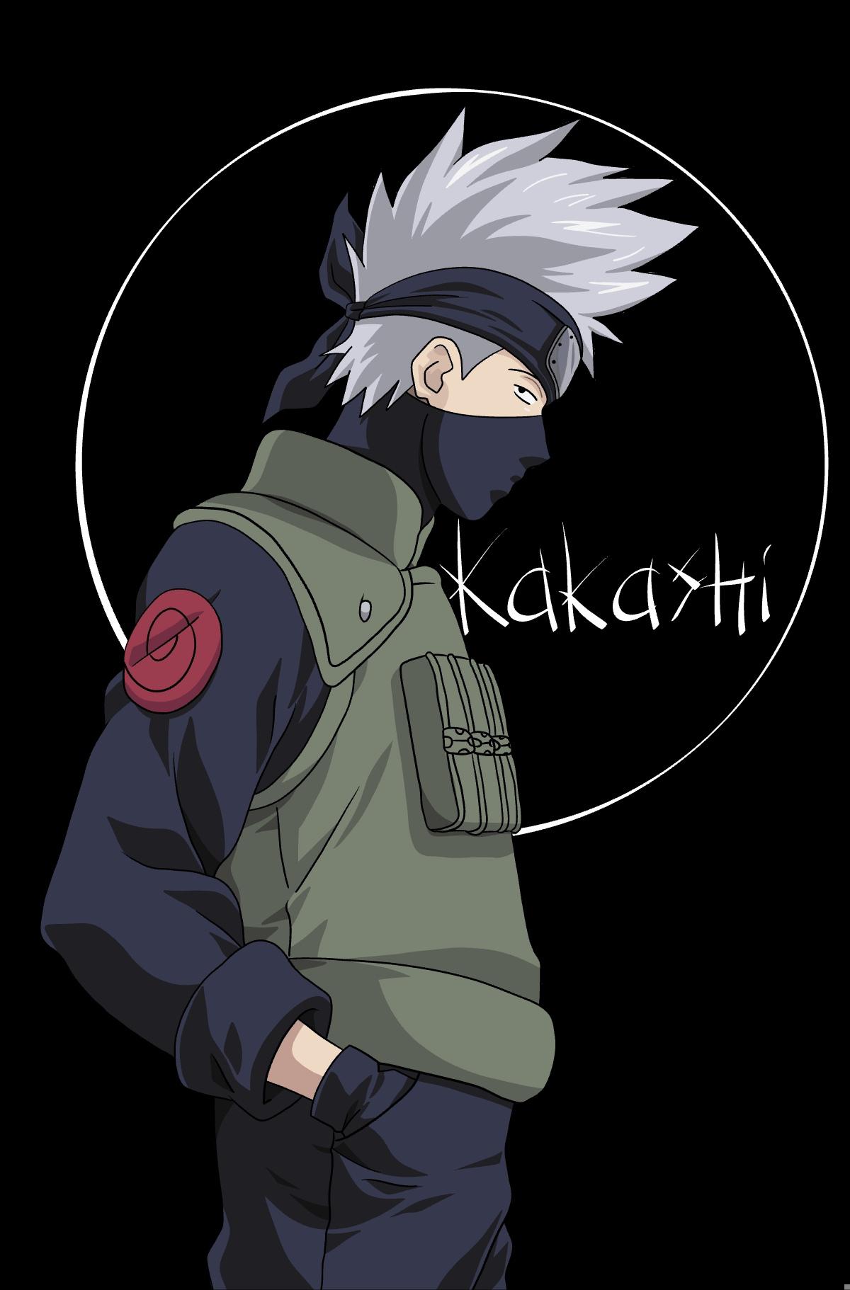 Second digital Kakashi drawing. I wasn't too sure about the background but I kind of like it.: Naruto