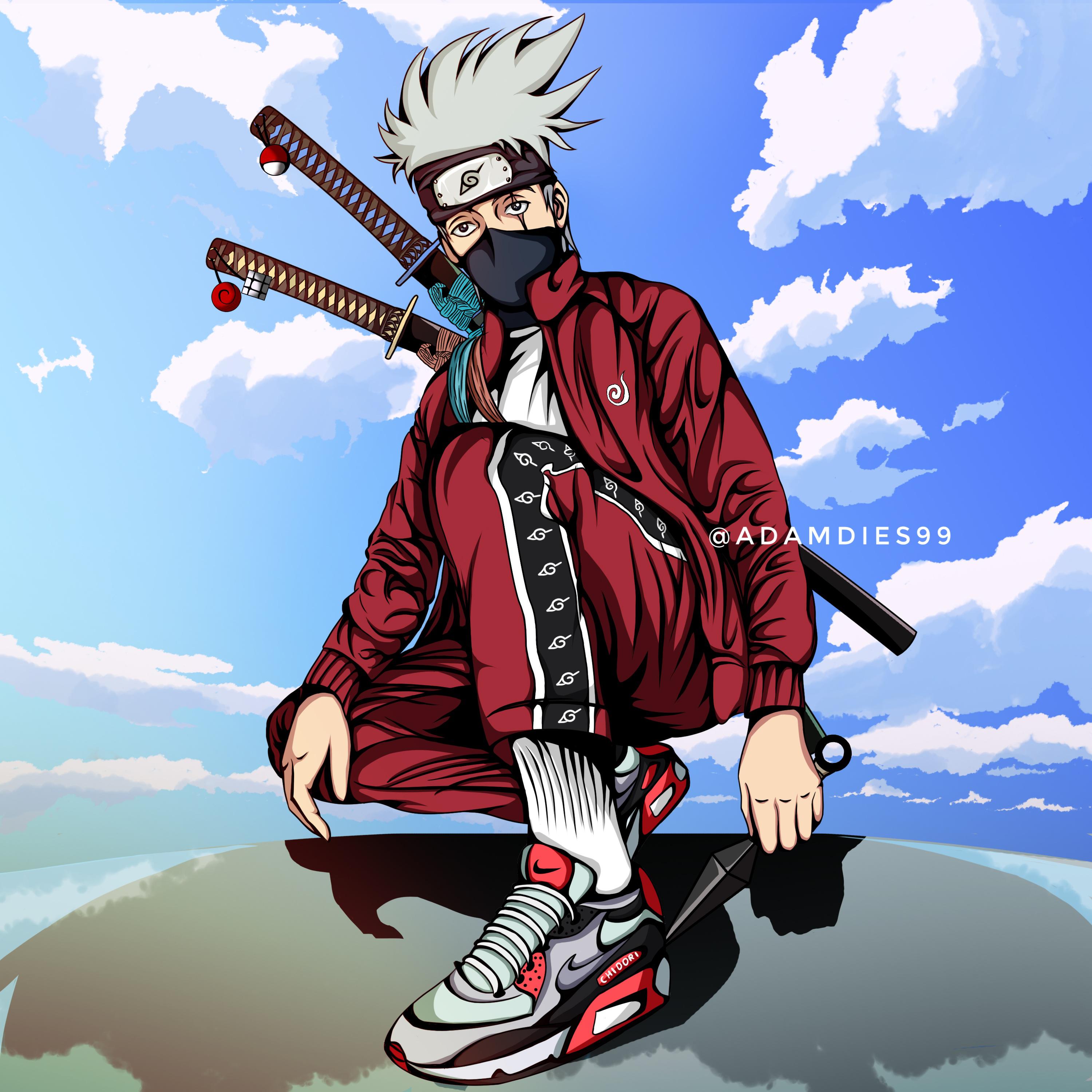 Is kakashi san Gucci enough? I made this art a while a go, i suck at drawing enviornment, i hope to get better soon!!: AnimeSketch