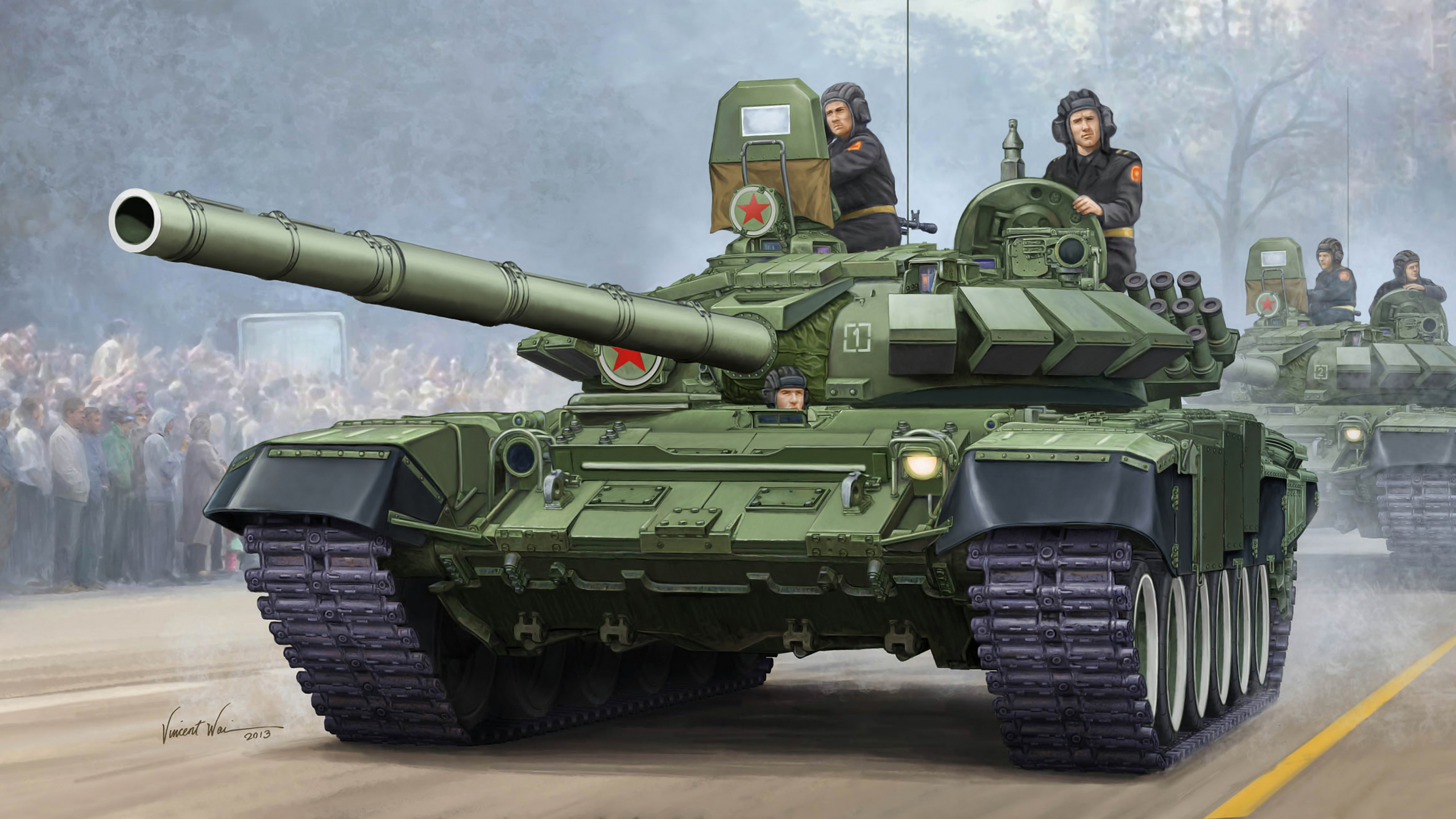 Desktop Wallpaper Military Tanks T 72B Painting Art T 72 2560x1440